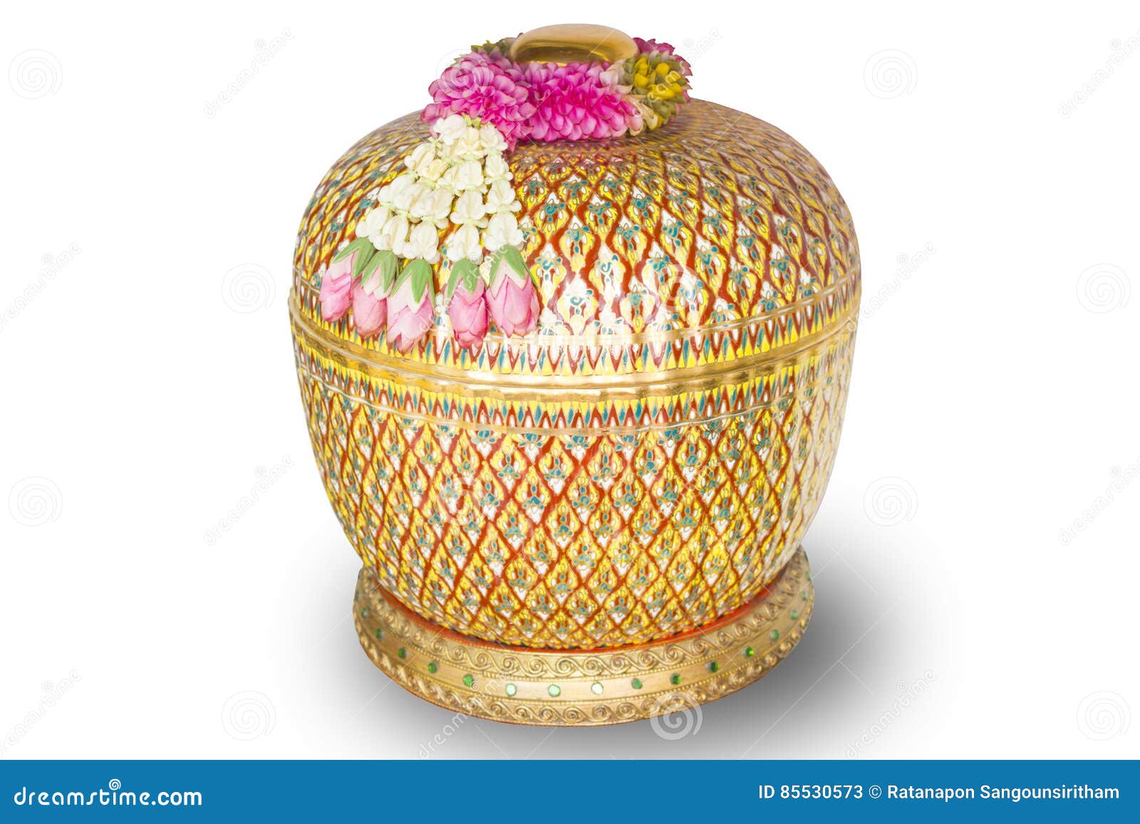 Thai Benjarong porcelain stock image. Image of handcraft 85530573
