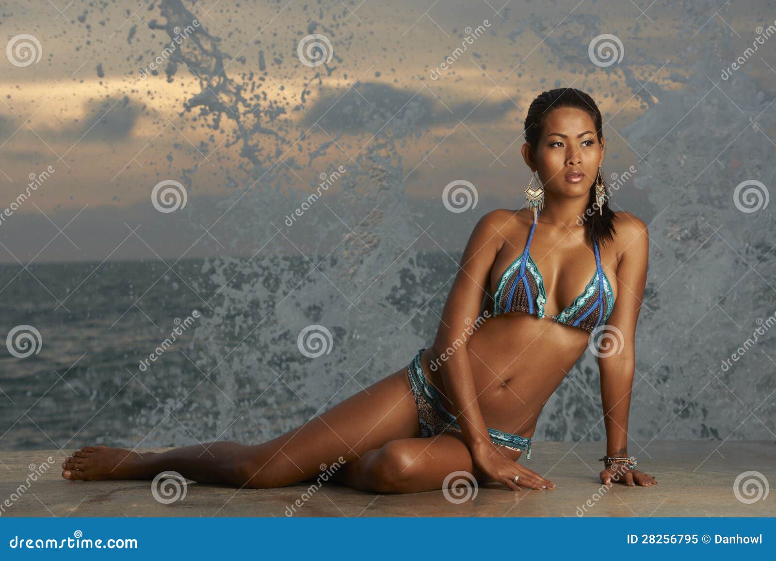 Thai Bikini Model at Sunrise Stock Image Image of beach, summer 28256795