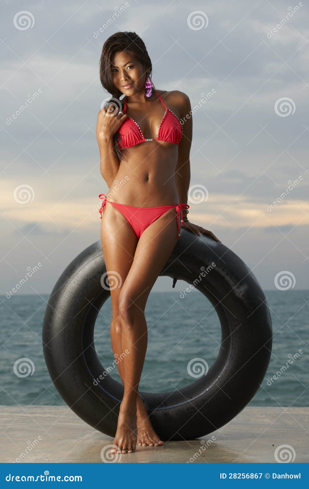 thai bikini model with tube