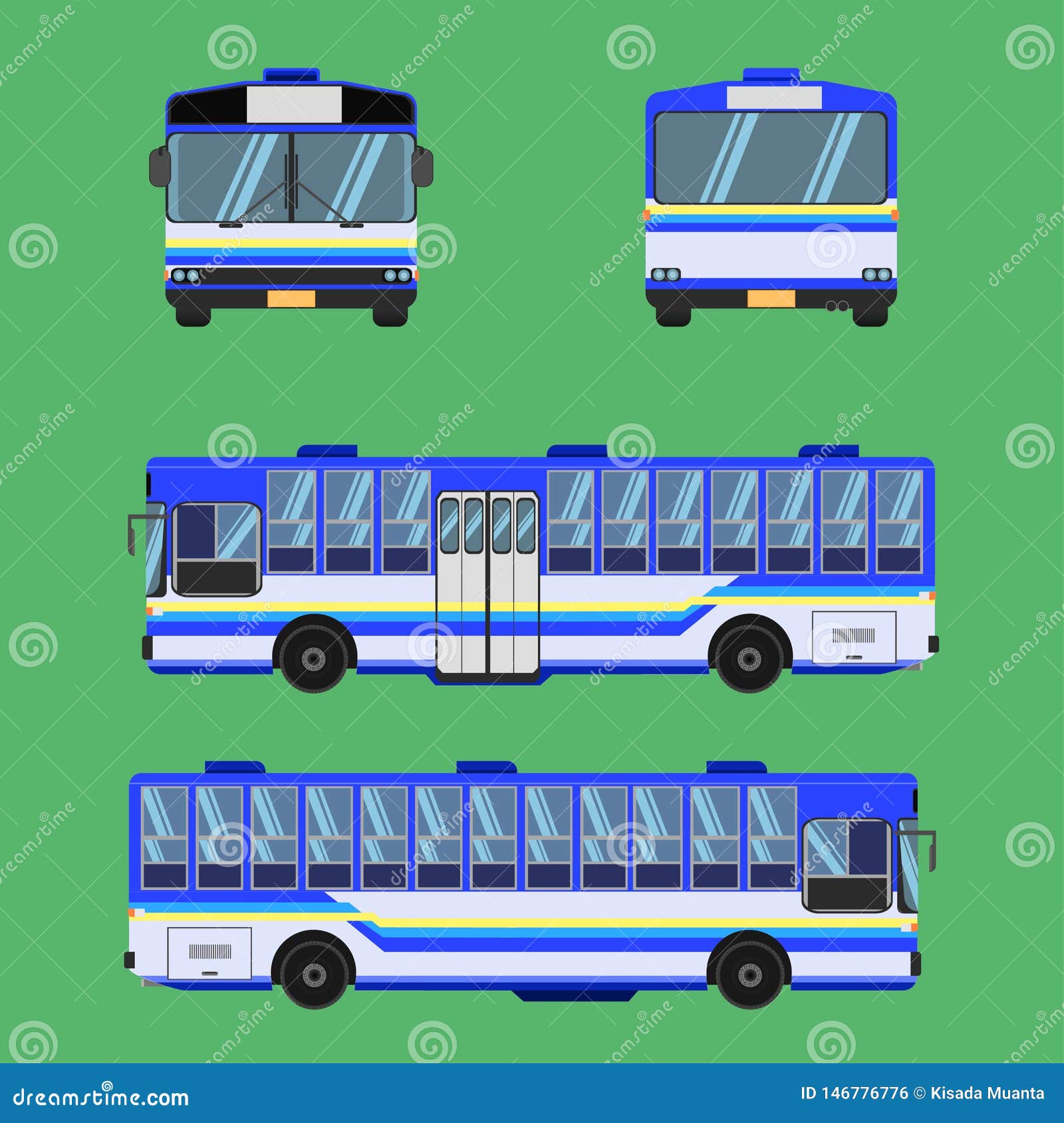 Thai Bus Blau Himmel Gelb Weiß Transport Auto Fahrer Fahrer Fahrer