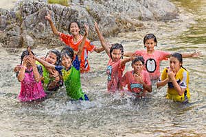 Thai Children Having Fun In River Editorial Image Image Of Bath Thai Children Having Fun In River Editorial Image Image Of Bath