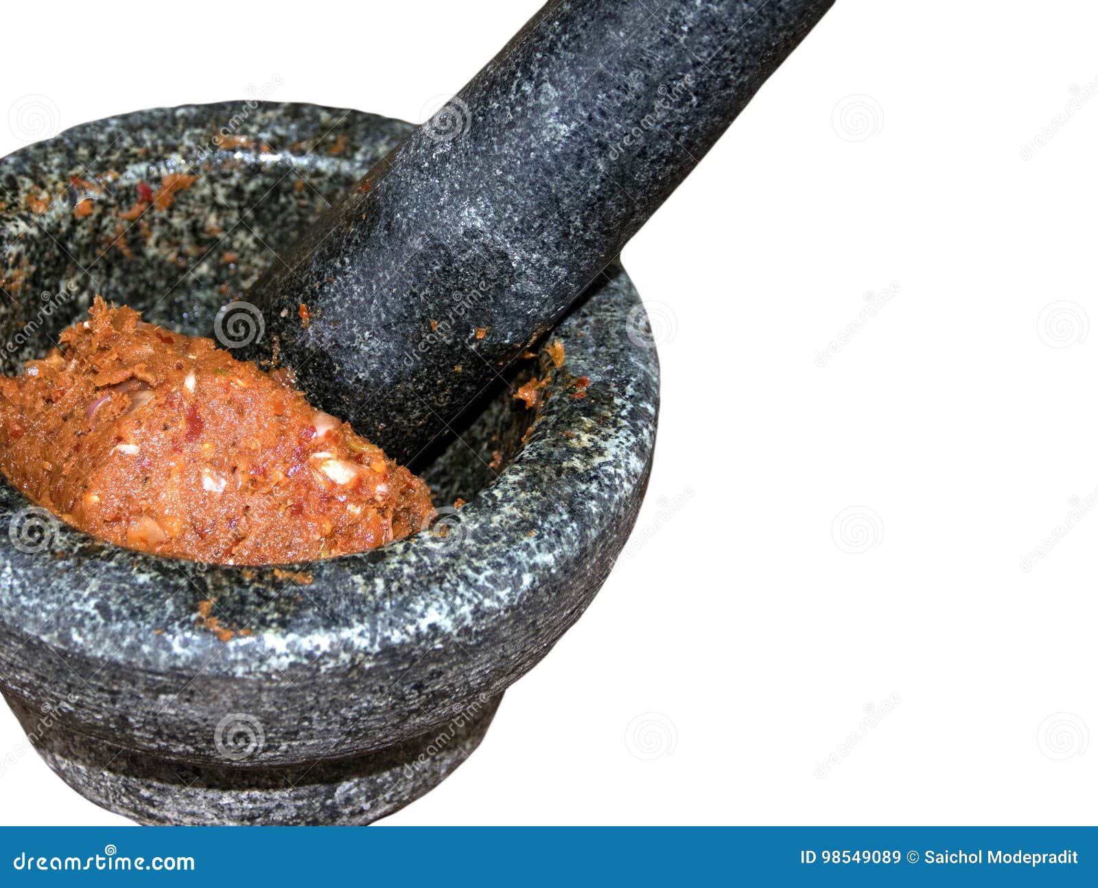 Thai Chili Taste in Stone Mortar Stock Image Image of chili