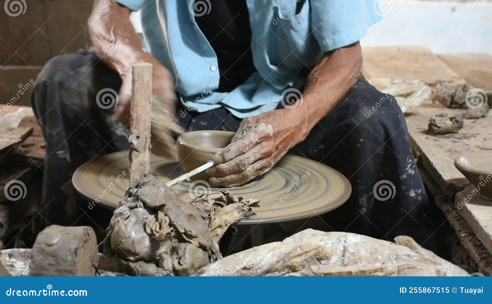 Thai Craftsmanship Sculpture Handmade Pottery Handicraft Earthenware in