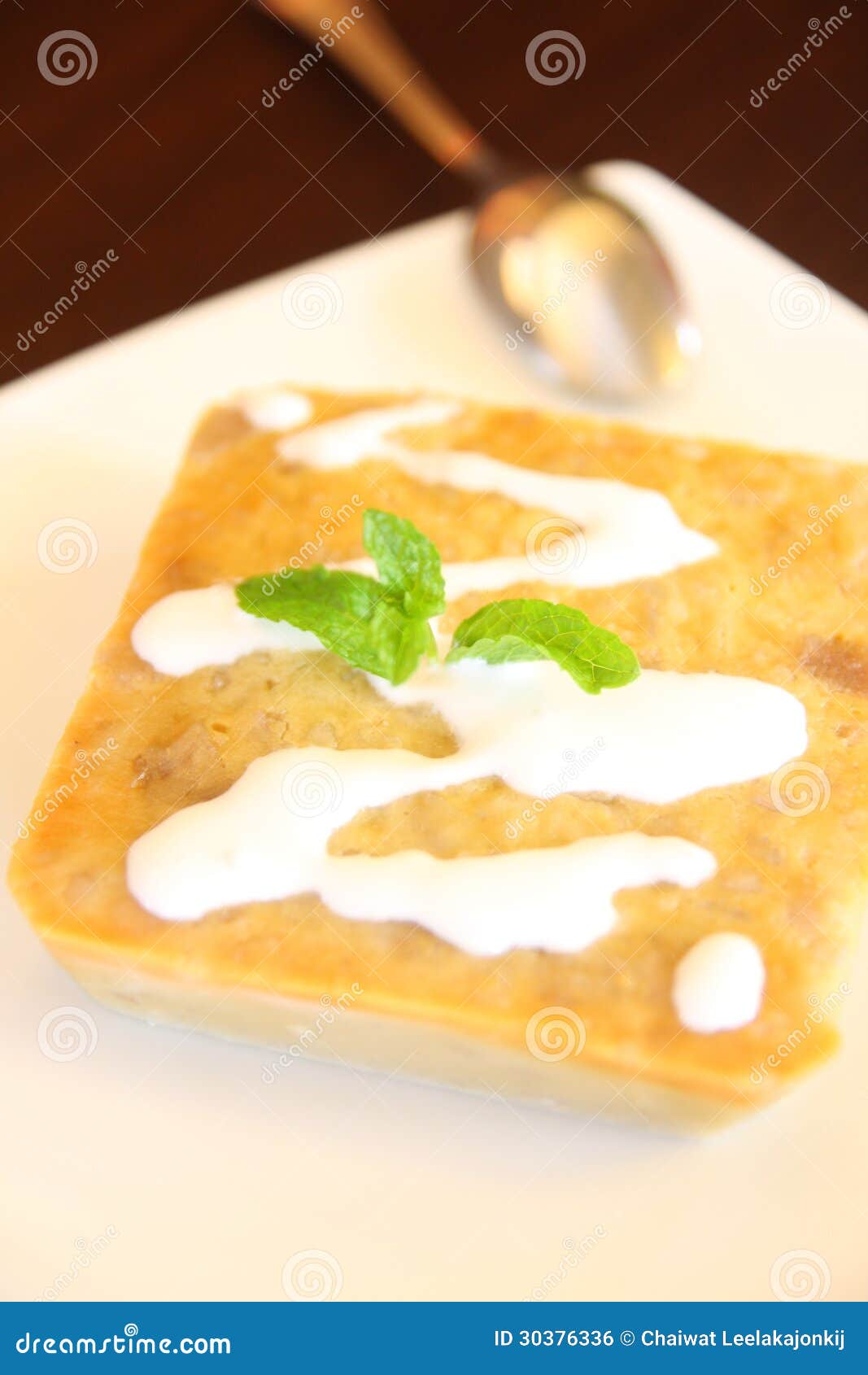 Thai Dessert Made from Eggs and Coconut Milk Stock Photo Image of