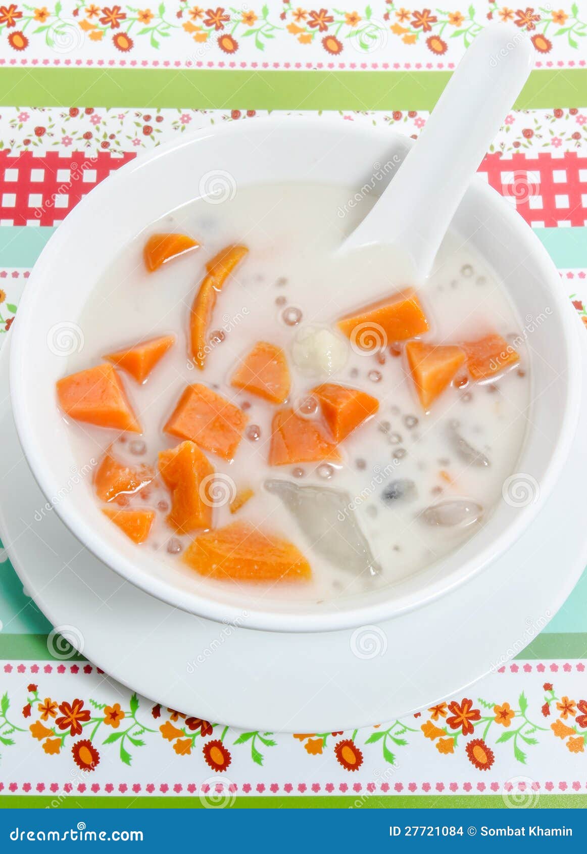 Thai Dessert, Mixed Vegetables in Coconut Milk Stock Photo Image of