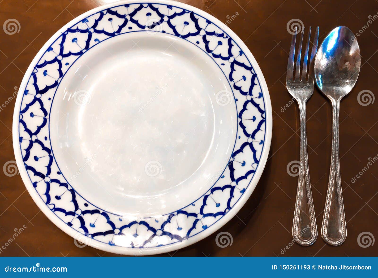 Thai Dish with Spoon and Fork Stock Image Image of dish, spoon 150261193