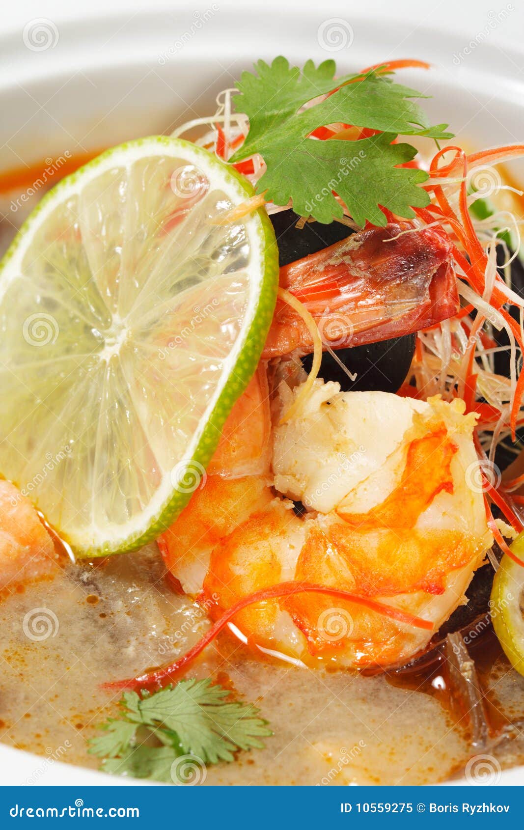 Thai Dishes Tom Yam Kung stock image. Image of black 10559275