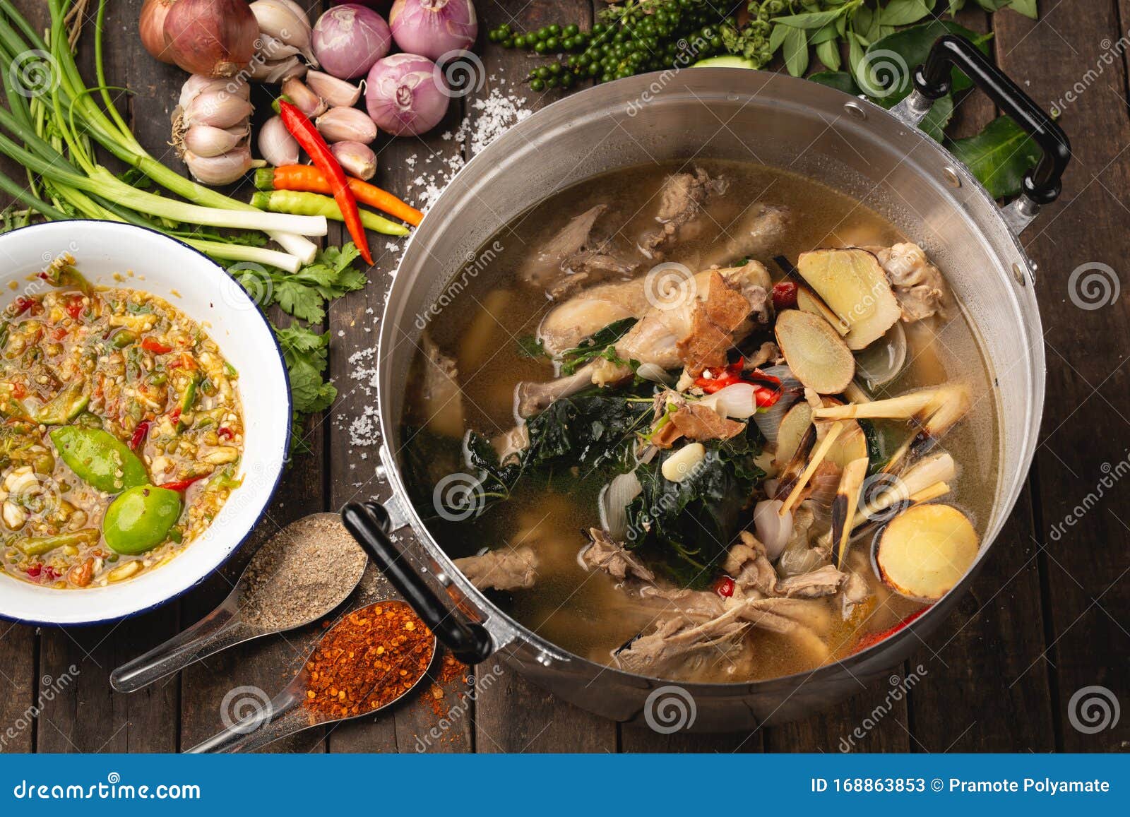 [Thai Esan Food] Boiled Chicken, Thai Esan Local Food, Thailand Stock ...