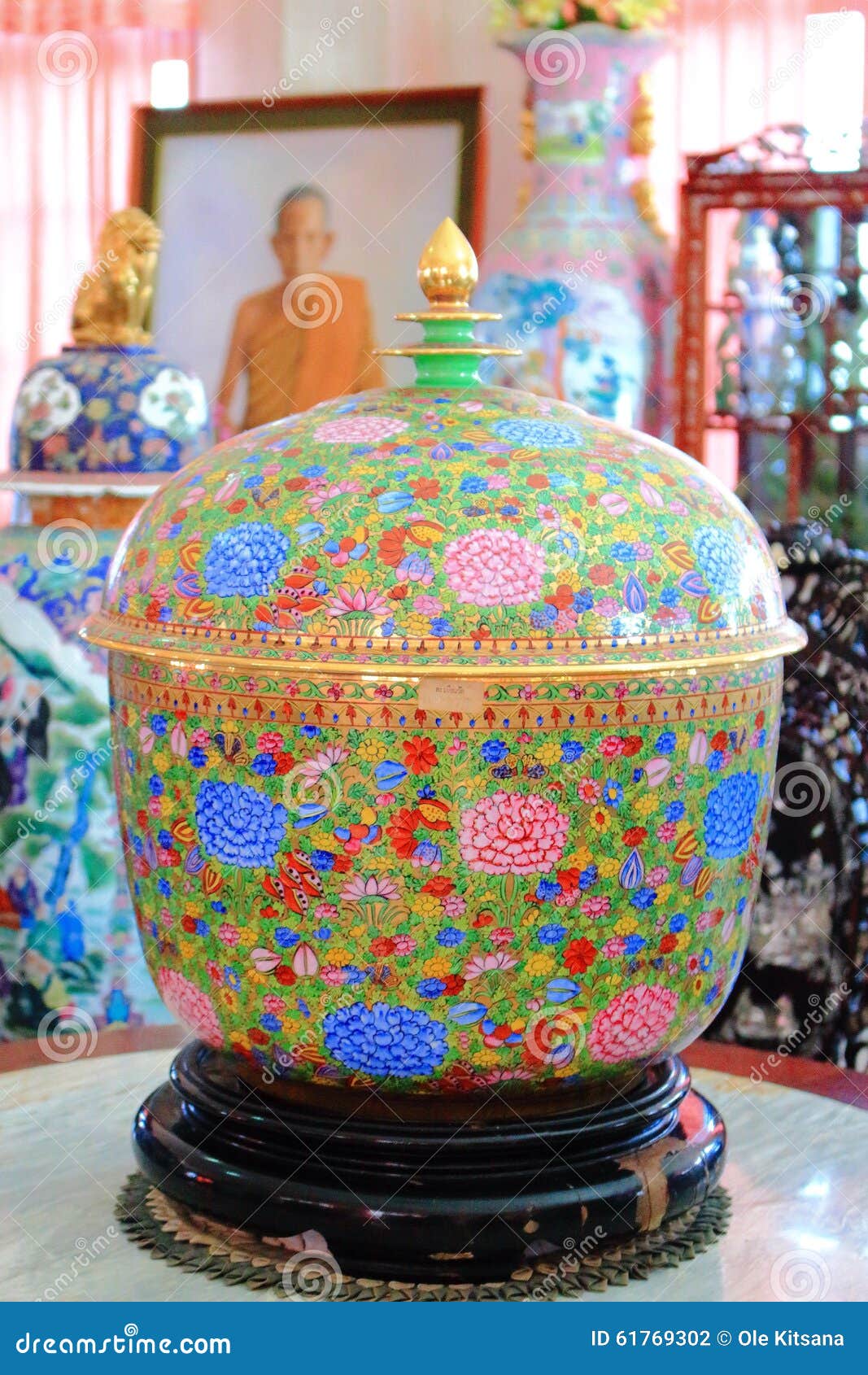 Thai flower porcelain stock photo. Image of thai, flower 61769302