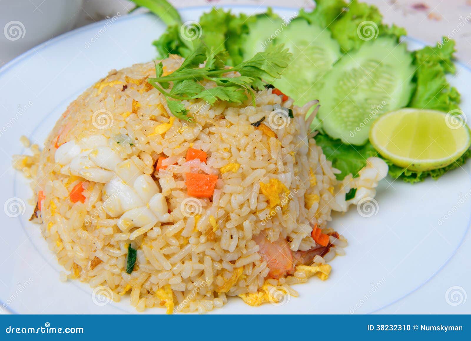 Thai Food Name Seafood Fried Rice Stock Photo - Image of prawn, eggs