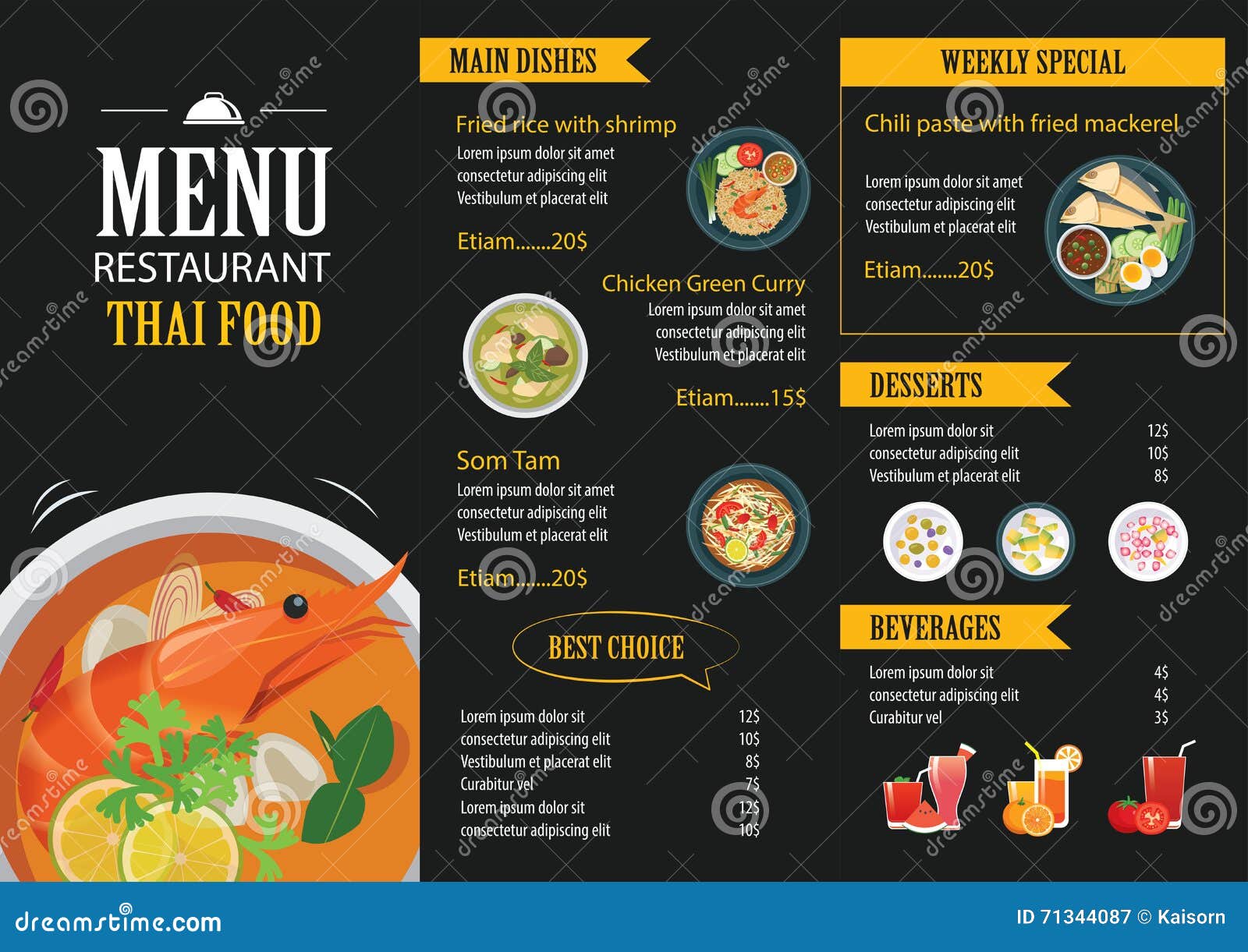 Thai Food Restaurant Menu Template Flat Design Stock Vector Intended For Sample Menu Design Templates Thai Food Restaurant Menu Template Flat Design Stock Vector Intended For Sample Menu Design Templates
