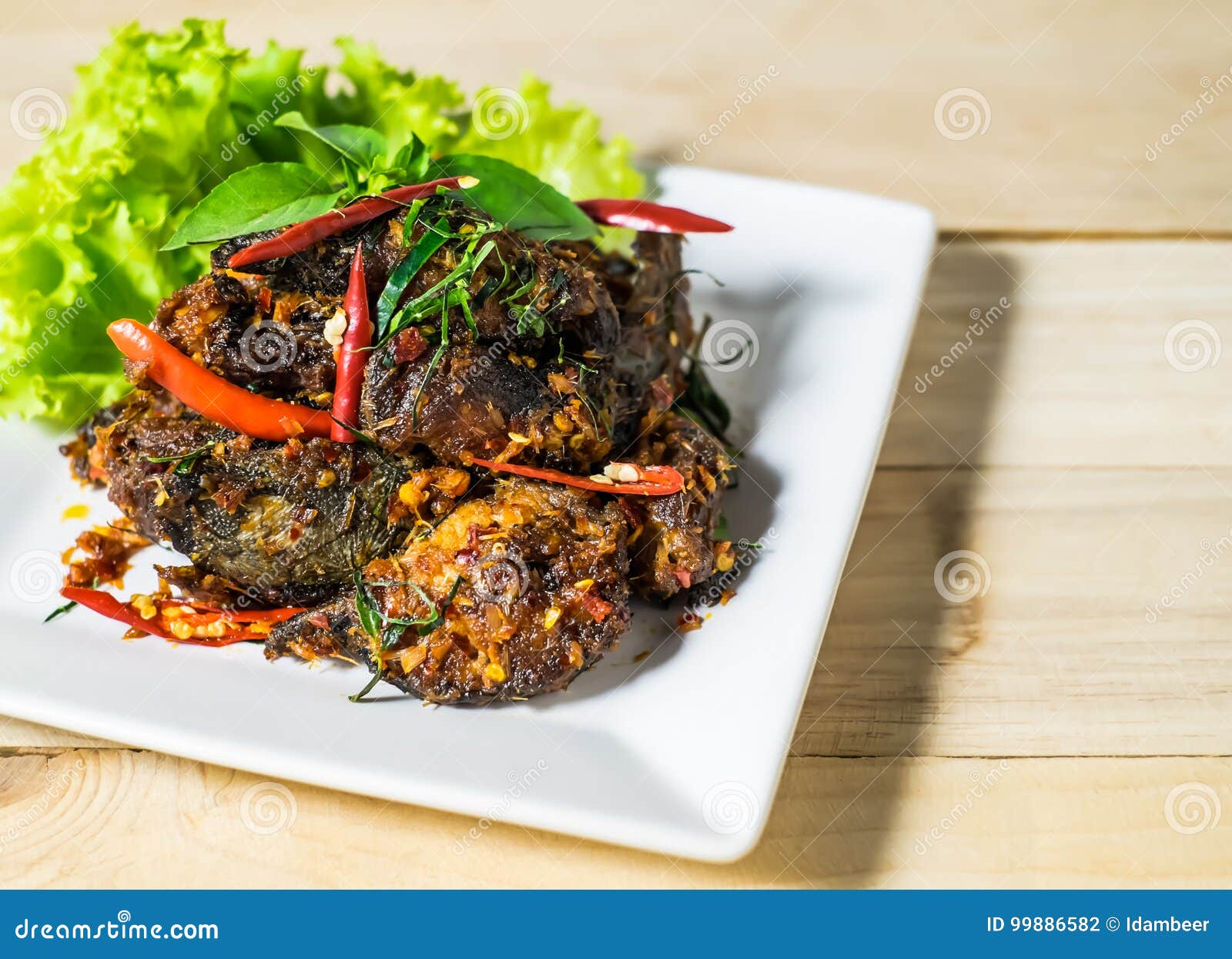 Thai Food. Spicy Fried Fish Curry Stock Photo Image of spicy, restaurant 99886582