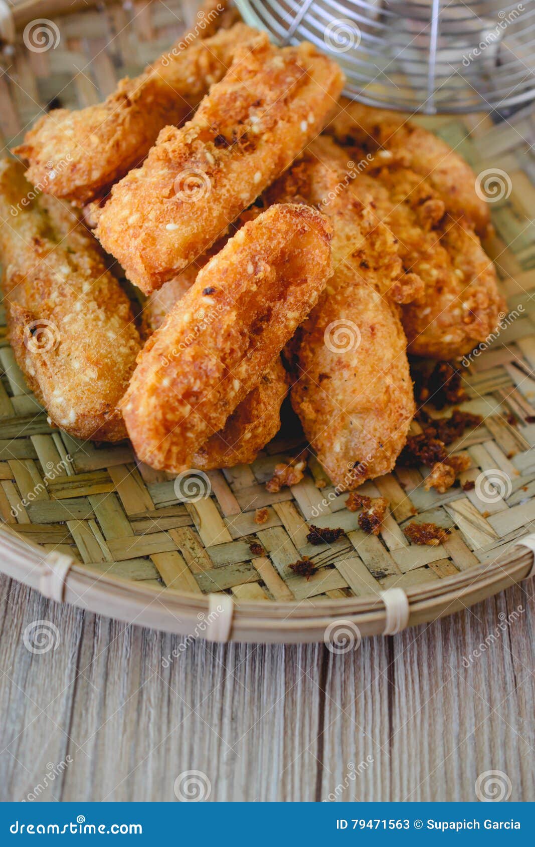 Thai Fried Deep Bananas, Thai Tradition Cristpy Snack Stock Image
