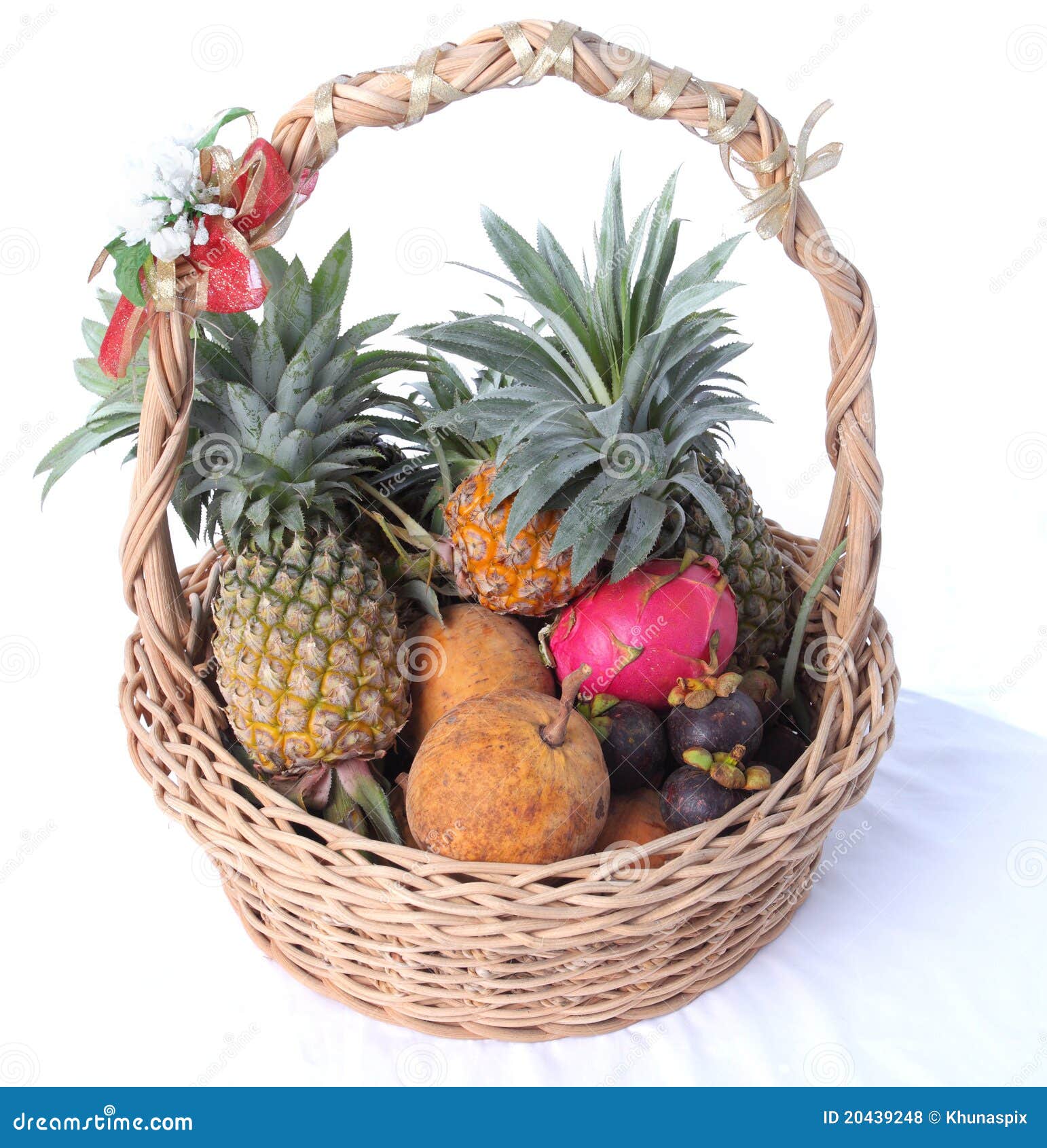 Thai Fruit in the Rattan Basket Stock Photo Image of isolated, year