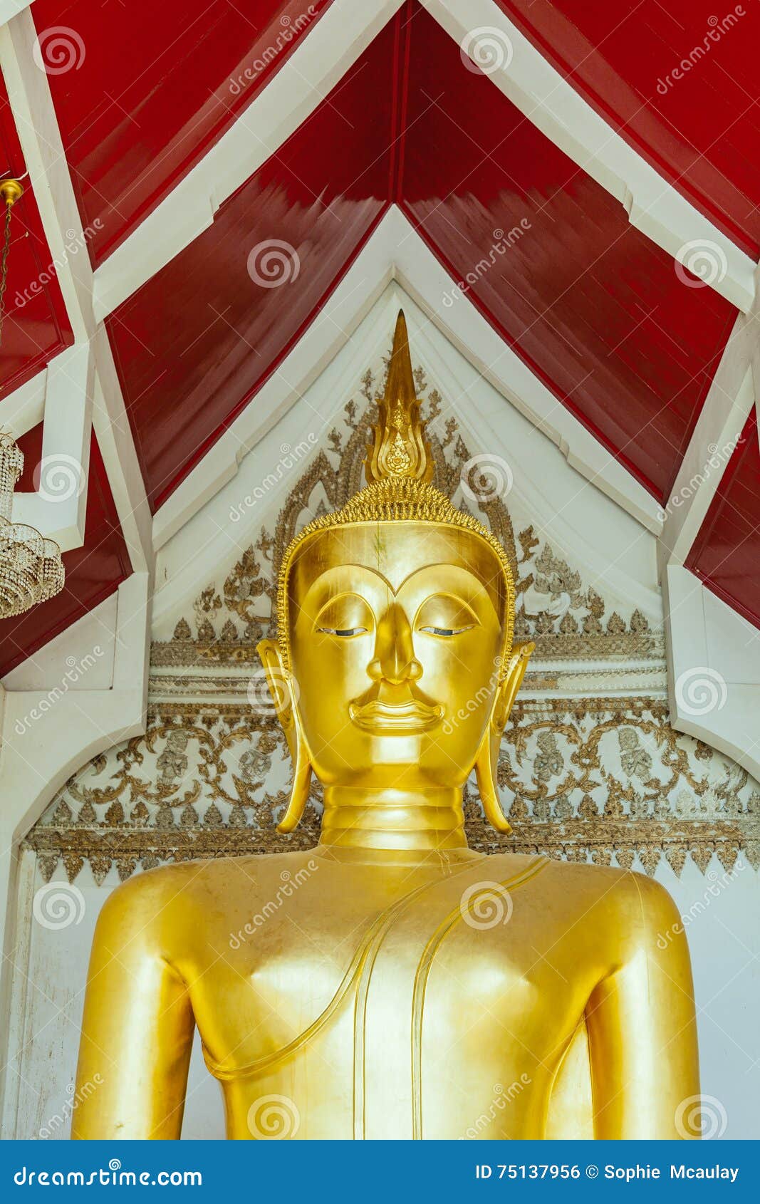 Thai gold buddha statue stock photo. Image of ornament 75137956