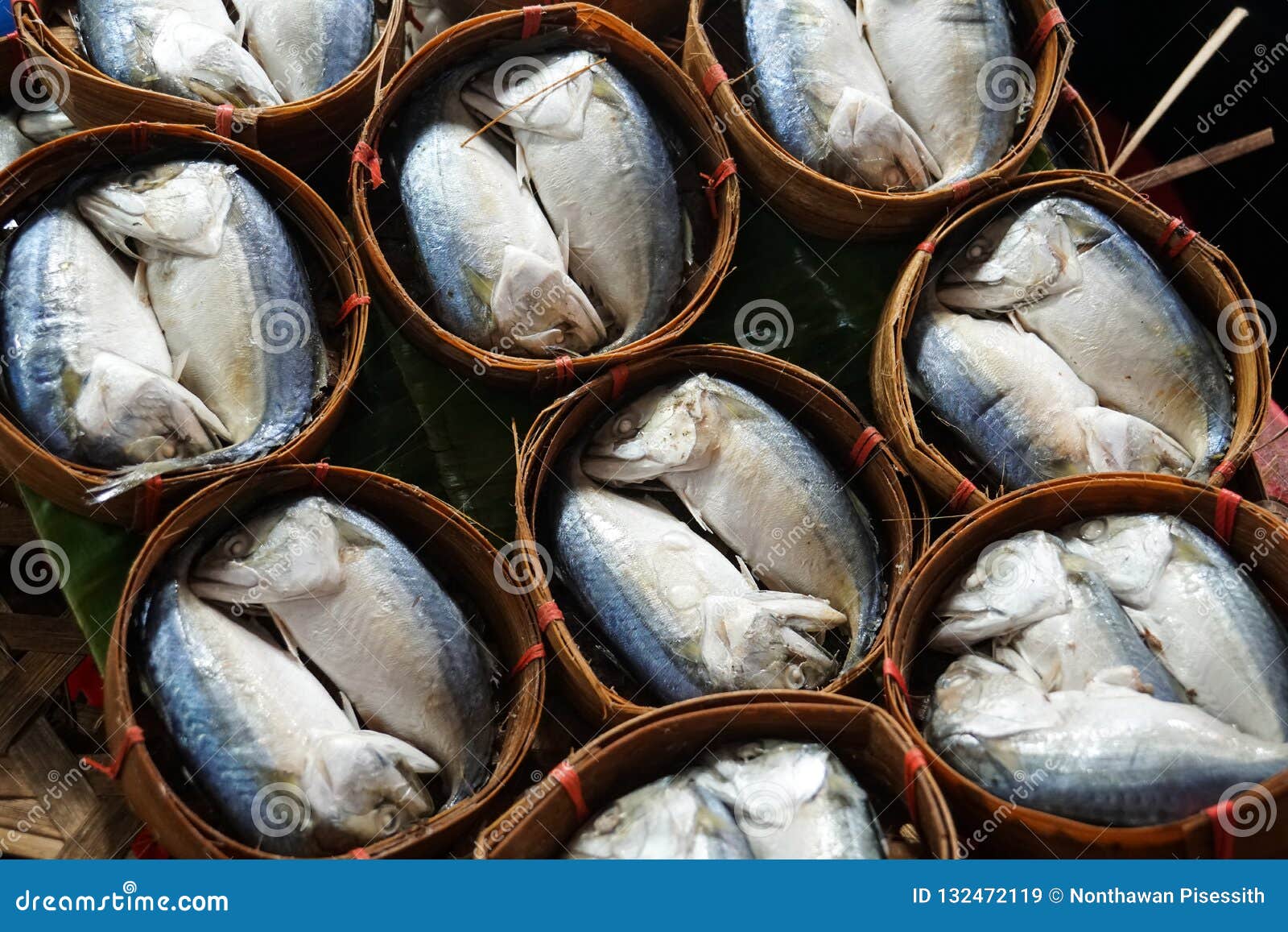 Thai Gulf Steamed Mackerel Fish at Market Stock Image Image of healthy, ocean 132472119