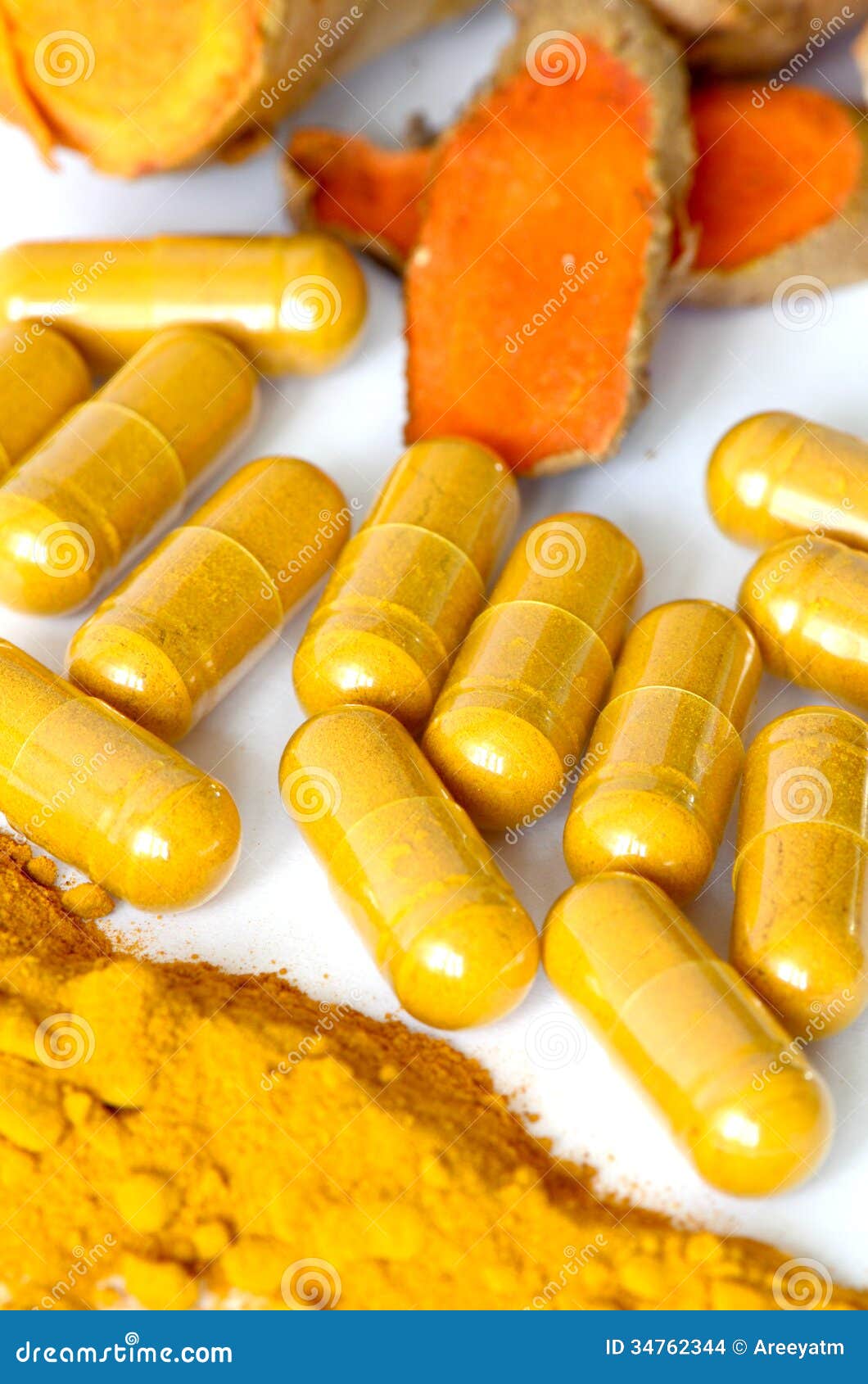 Thai Herbal Medicine from Tumeric Roots. Stock Photo Image of
