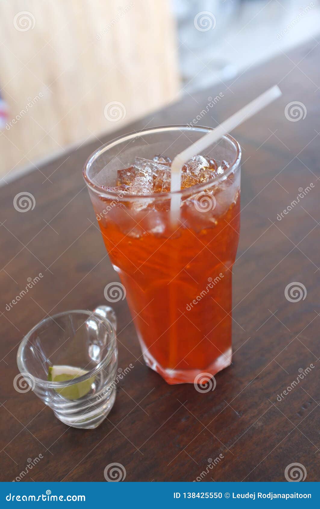 Thai Ice Tea Lemon stock photo. Image of drinking, cocktail 138425550