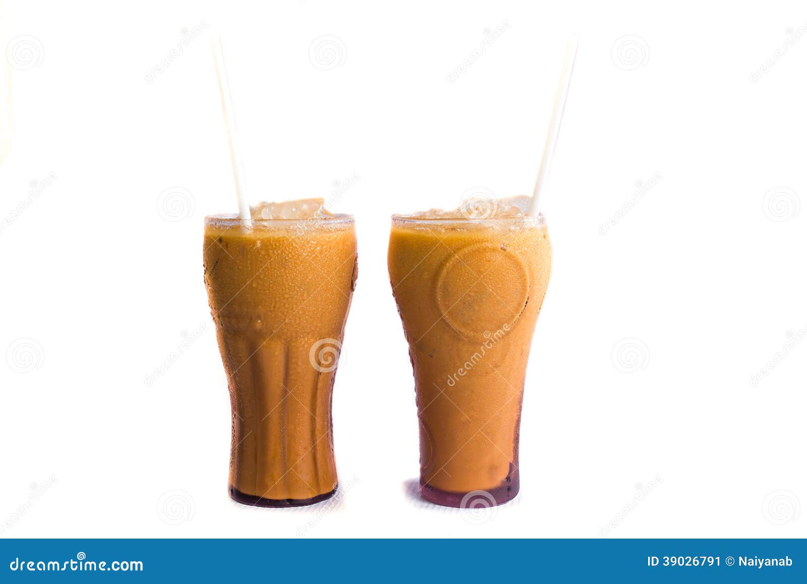 Iced Milk Tea Thai Tea Mixed With Sweetened Condensed Milk And Topped