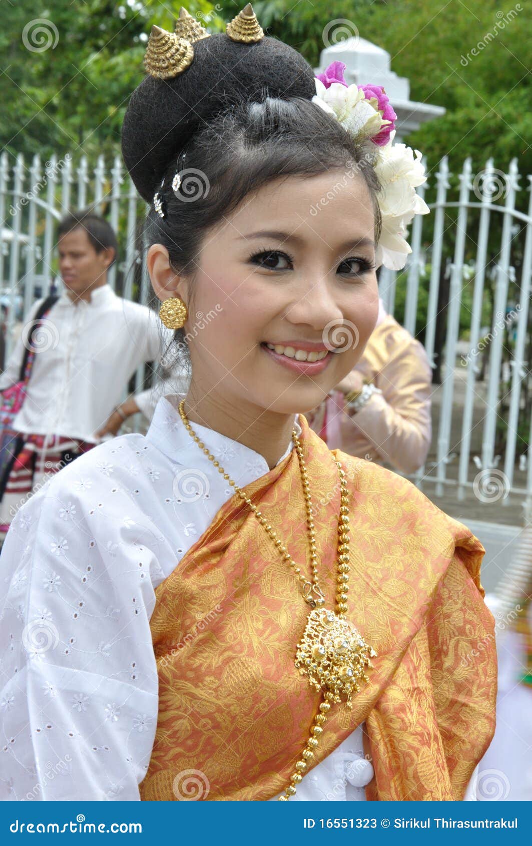Thai Lady in Traditional Dress Editorial Stock Photo Image of merit