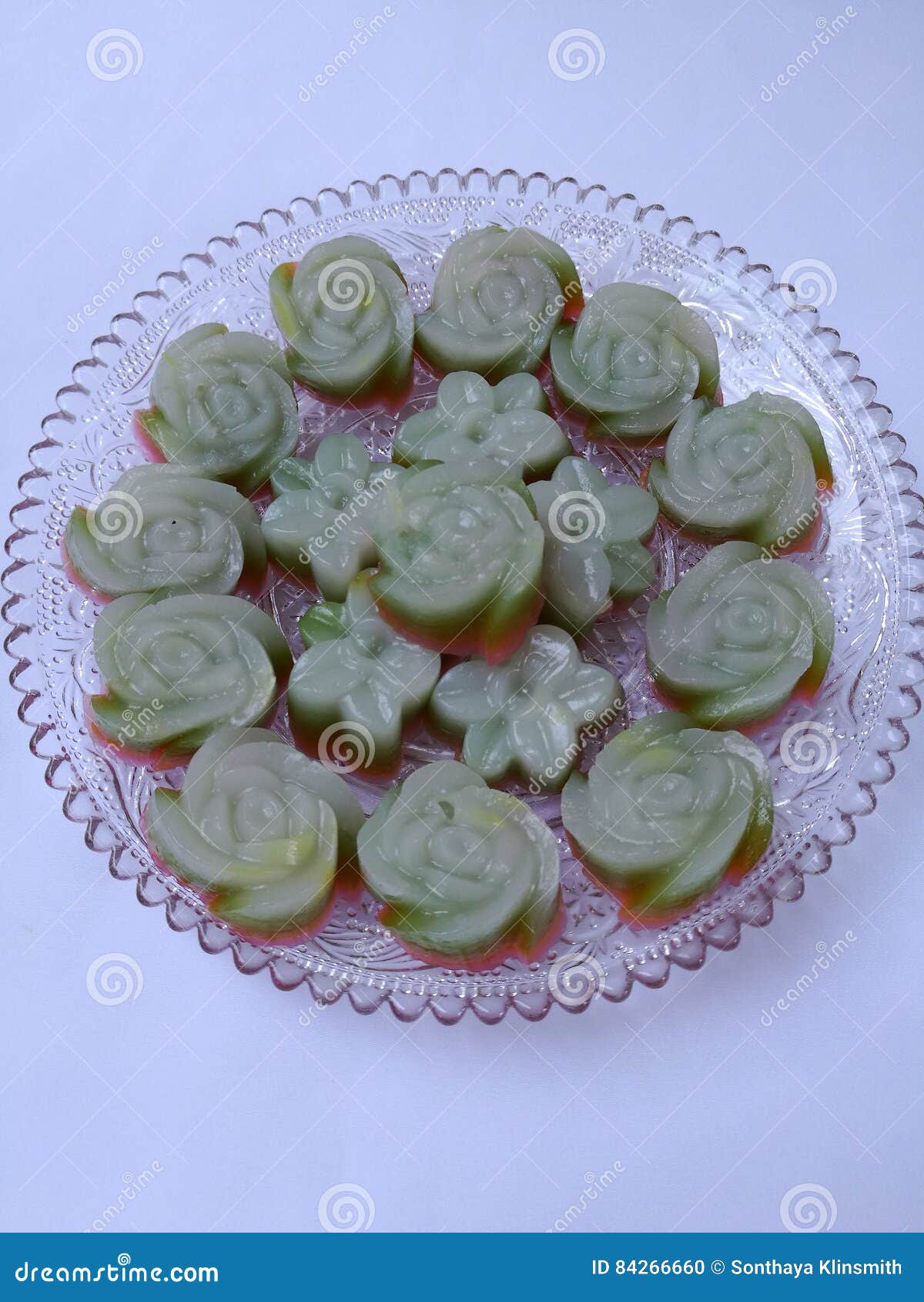 Thai Layer Dessert; Khanom Chan Stock Photo Image of snack, plate