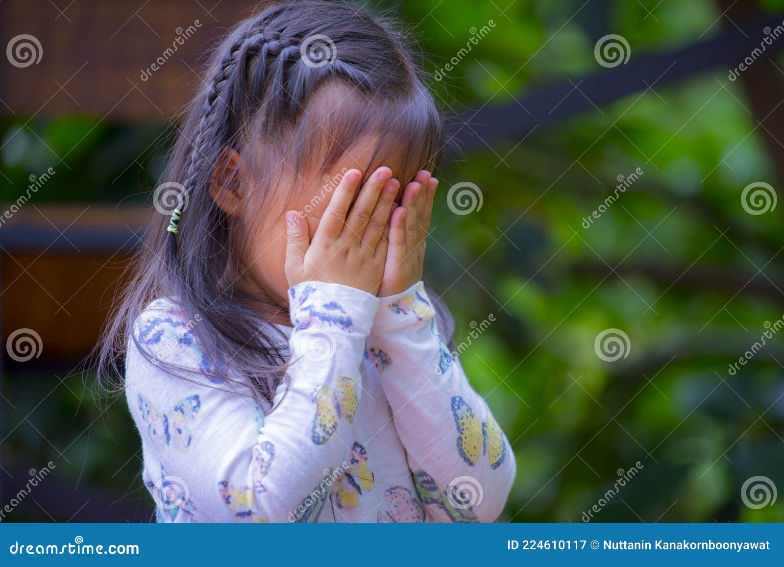 thai little girl praying, crying, hopelessness, despair or prayer