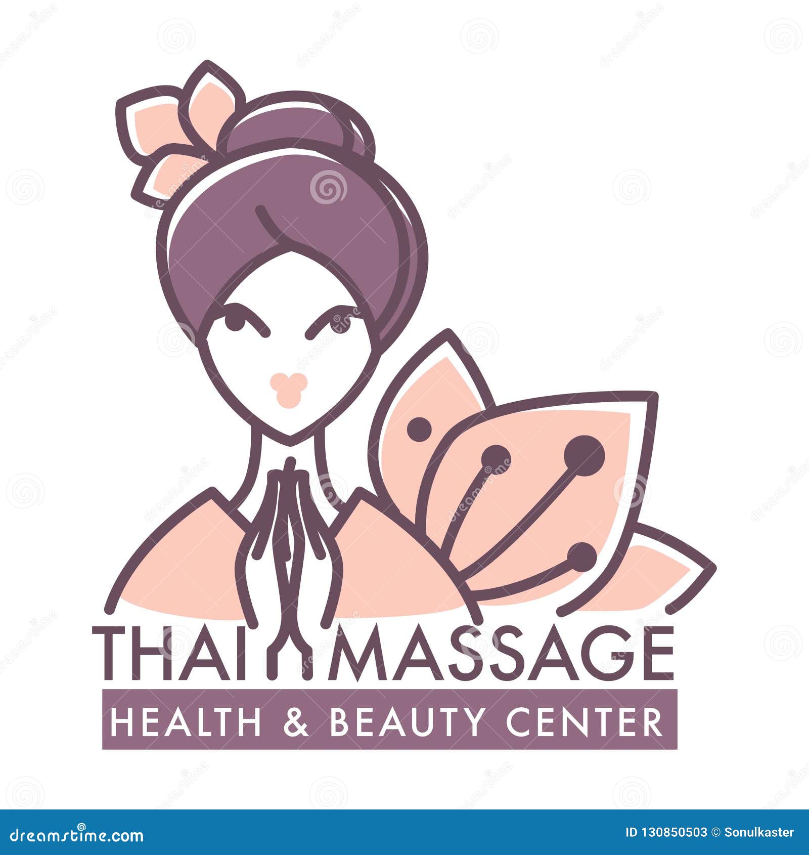 Thai Massage Health And Beauty Salon Center Poster Stock Vector