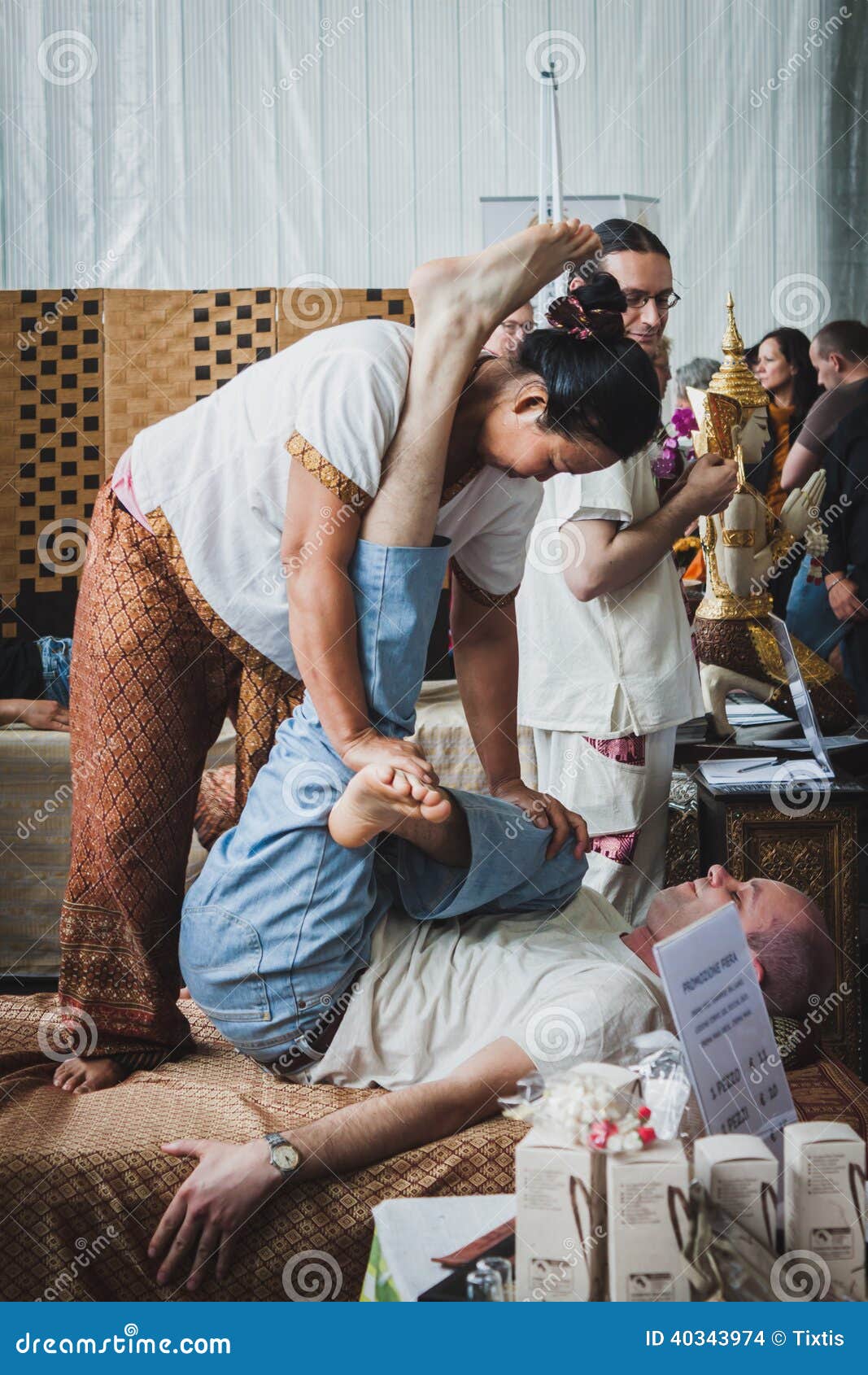 Thai Massage at Orient Festival in Milan, Italy Editorial Stock Image