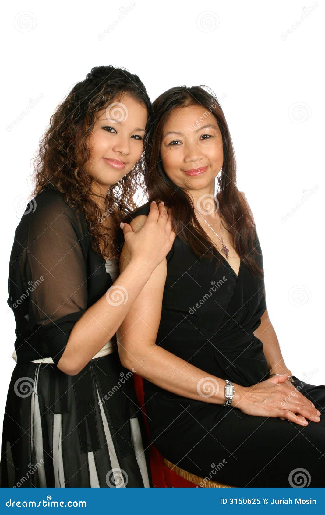 Thai mom with her daughter stock image. Image of cream 