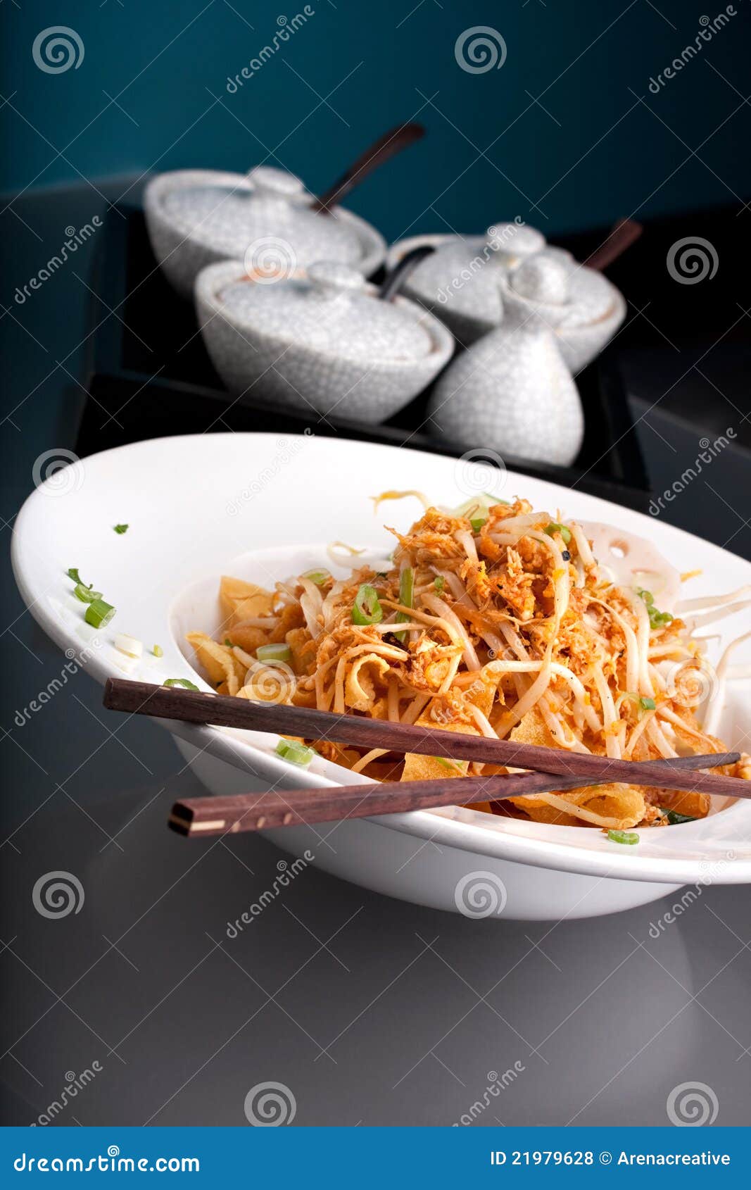Thai Noodle Dish with Chopsticks Stock Photo Image of exotic