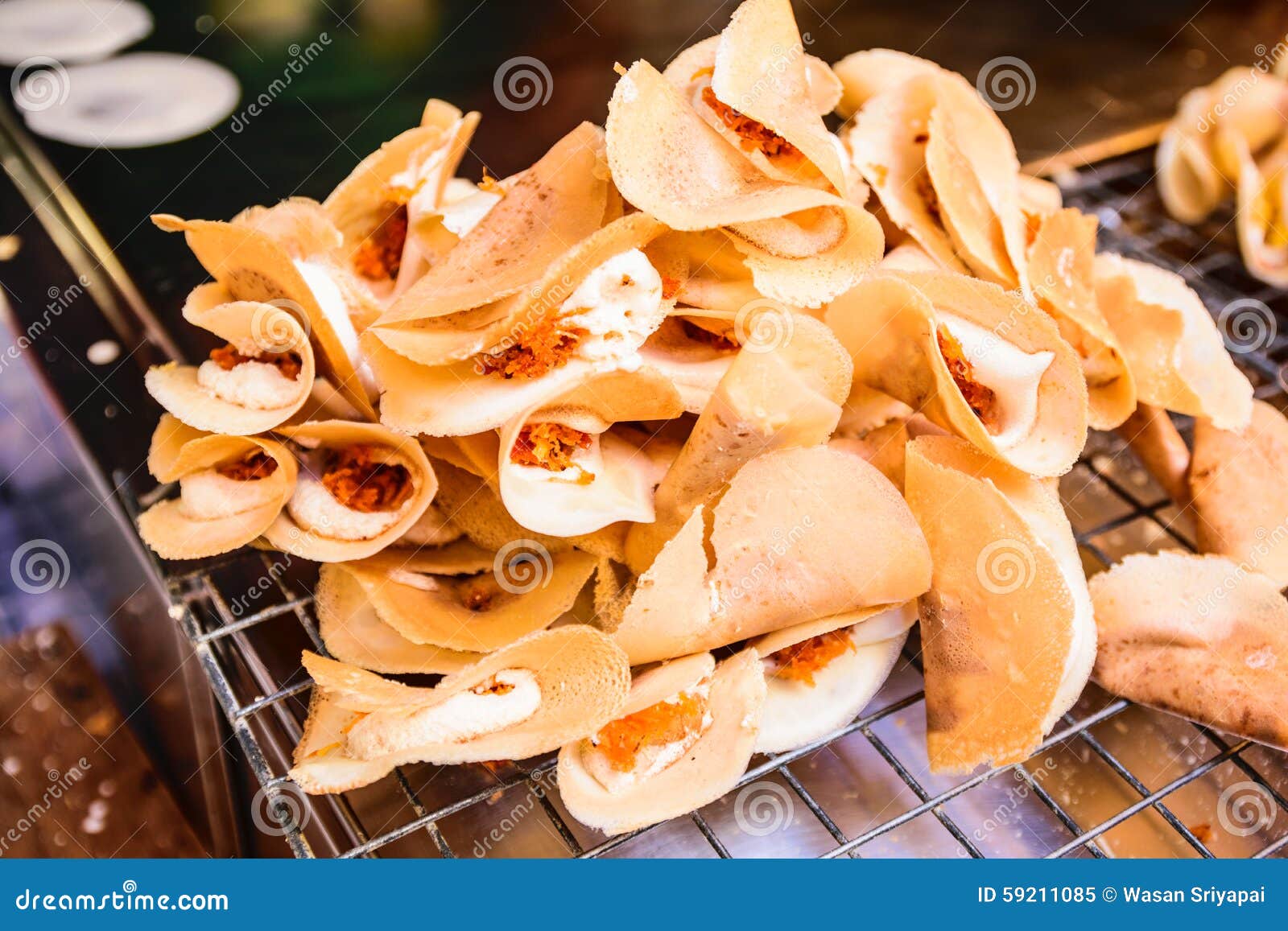 Thai pancake stock image. Image of orange, tasty, cream 59211085