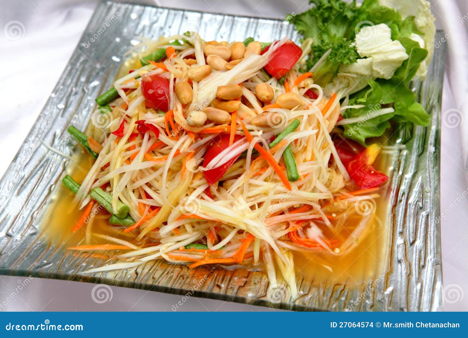 Thai papaya salad stock photo. Image of lemon, plate 27064574