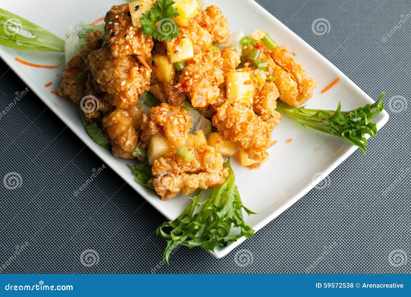 Thai Pineapple Fried Calamari Stock Photo Image of cooking, deep 59572538
