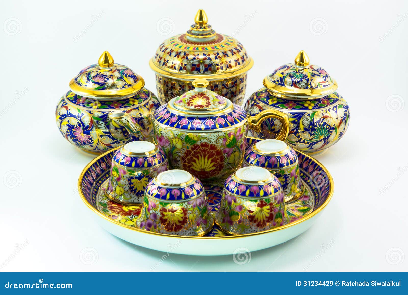 Thai porcelain pottery stock image. Image of traditional 31234429