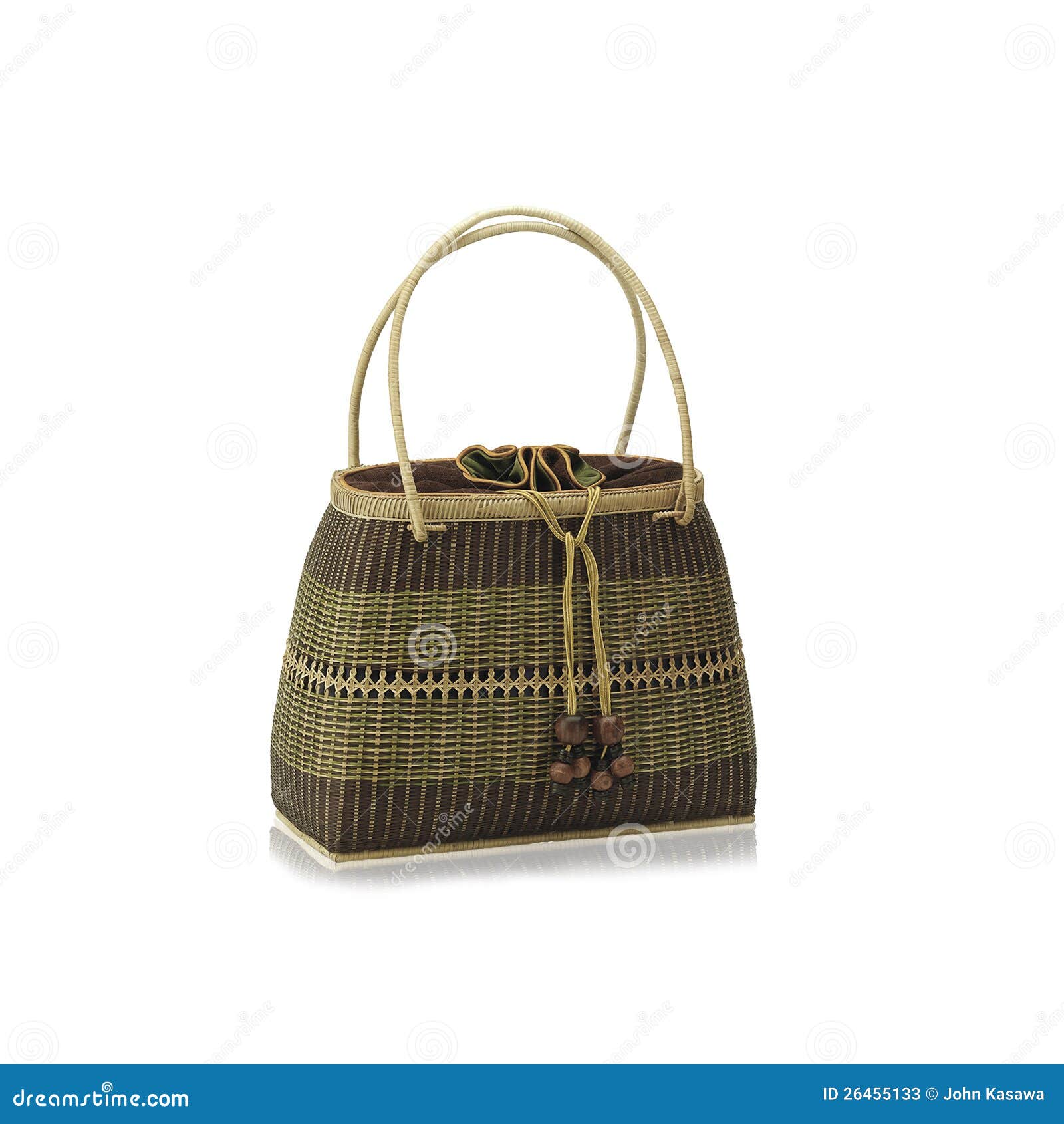 Thai rattan handmade bag stock image. Image of decoration 26455133