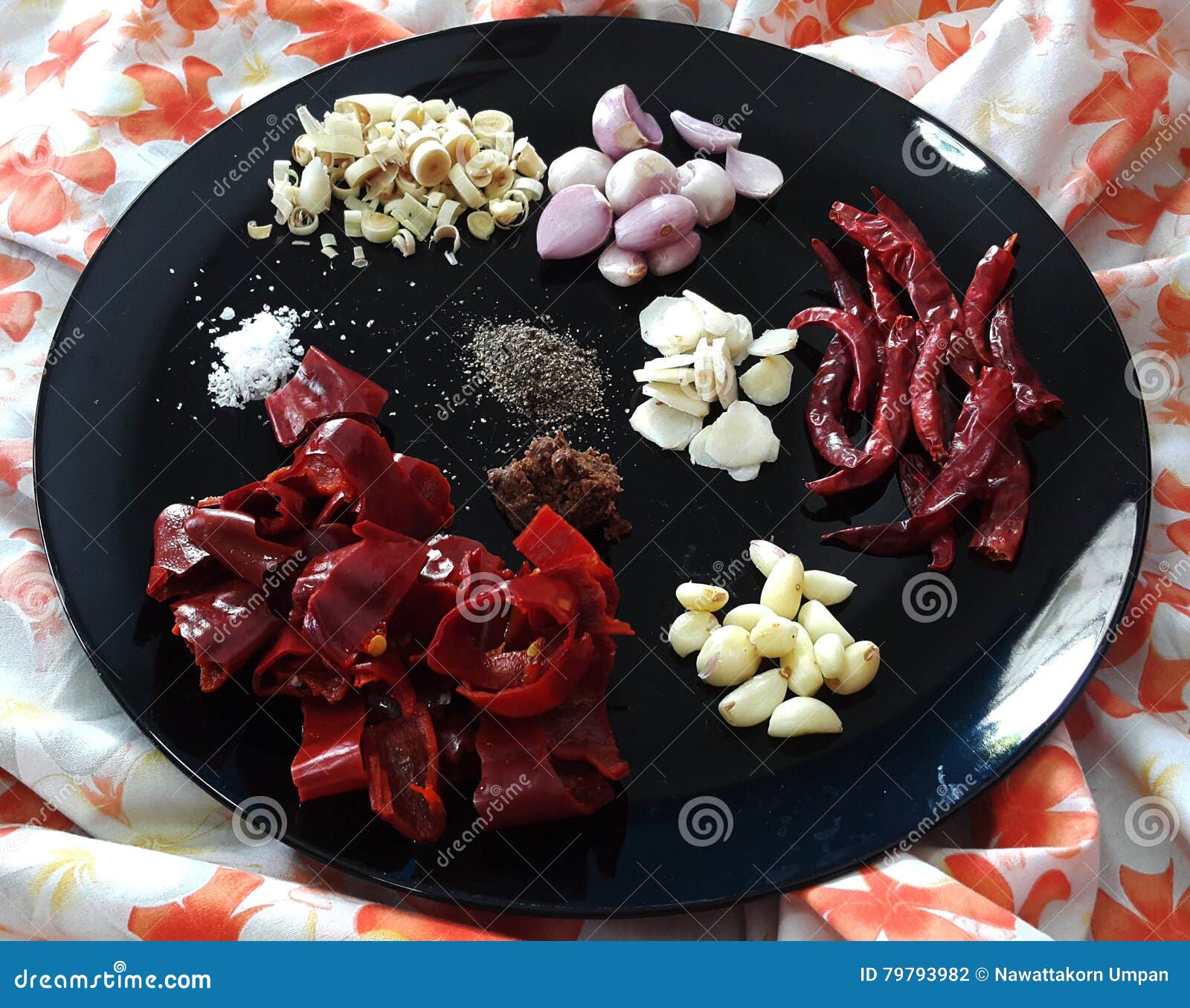 Thai Red Chili Paste Ingredient Stock Photo Image of thai, grass