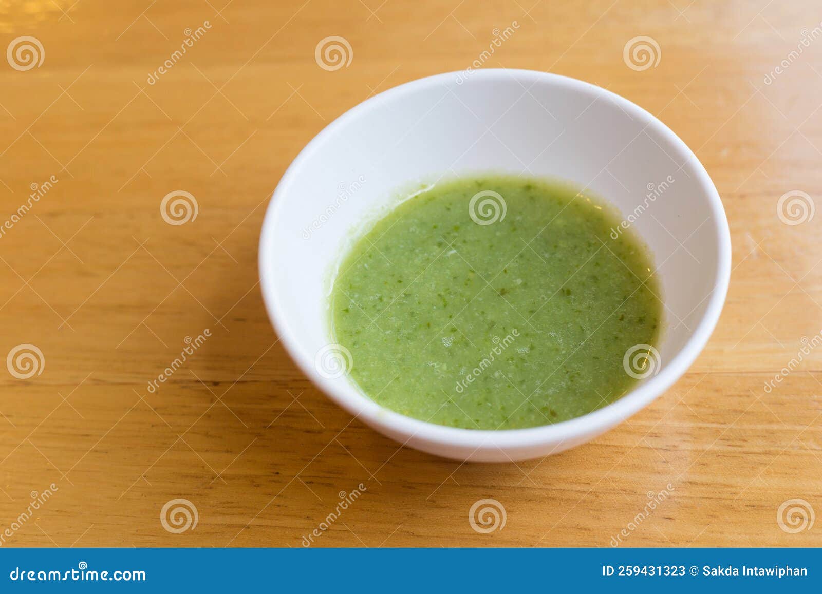 Thai Seafood Dipping Sauce in a White Cup Stock Image Image of green