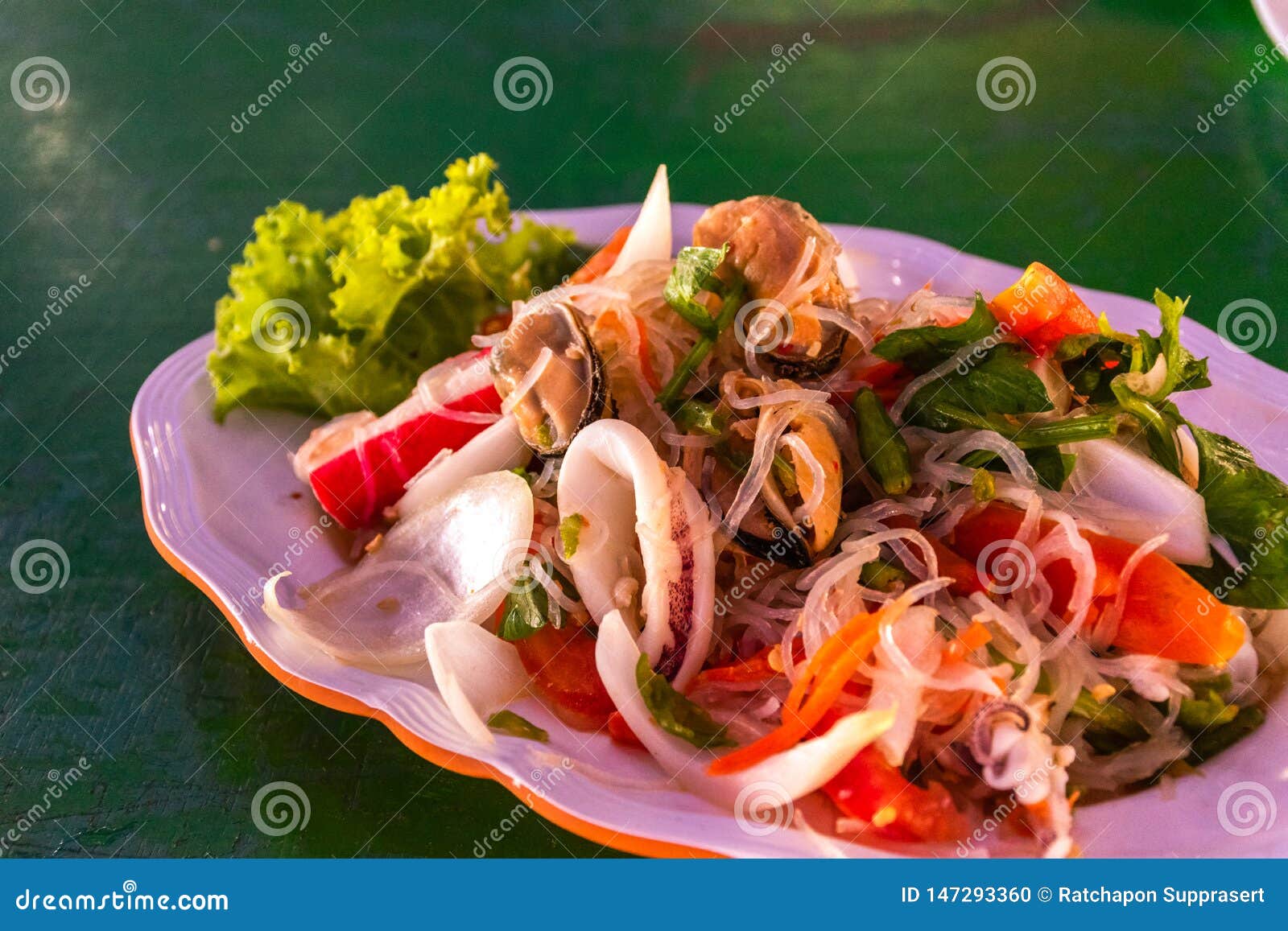 Thai Sea Food Salad & Spices Stock Photo Image of healthy, delicious