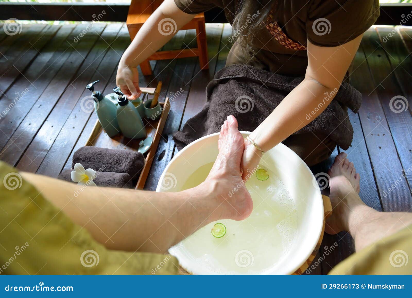 Thai spa foot massage stock image. Image of female, clean 29266173