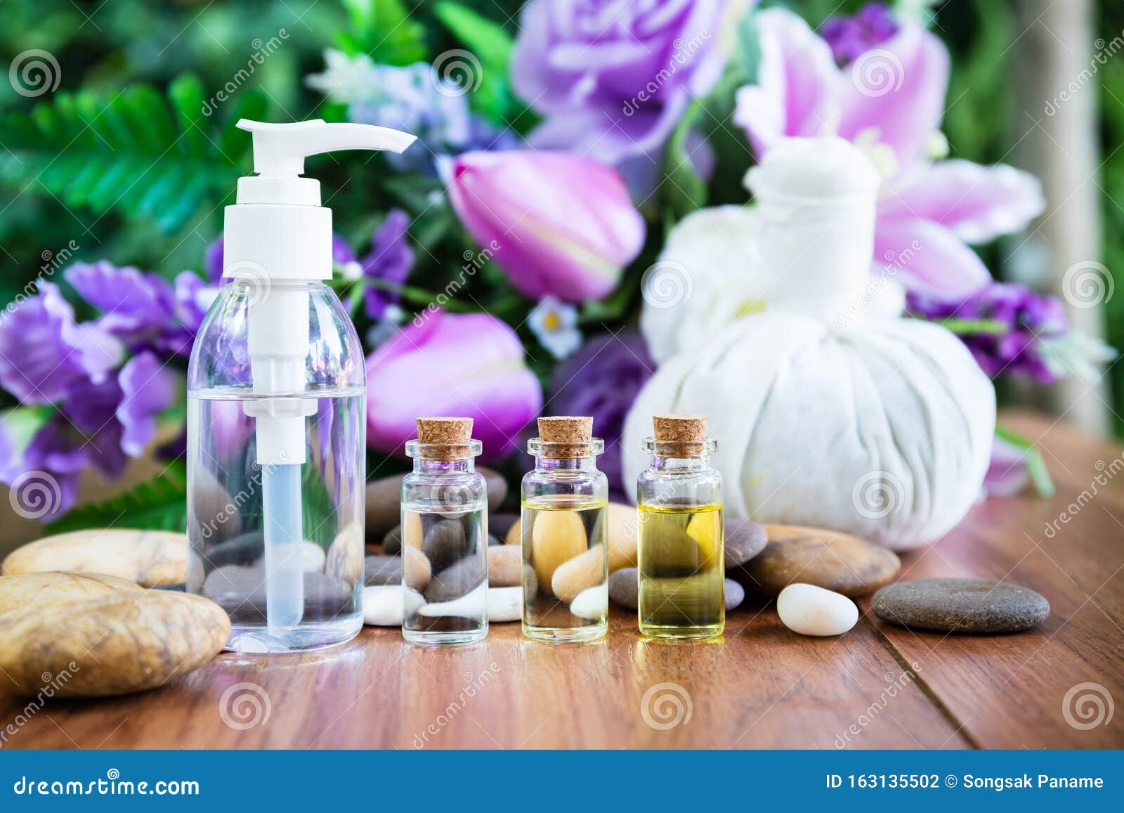 Thai Spa Massage With Herbal Compress Ball Stock Photo Image