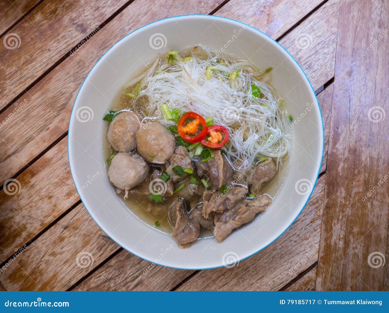 Thai Stewed Beef Noodle with Rice Vermicelli Stock Image Image of