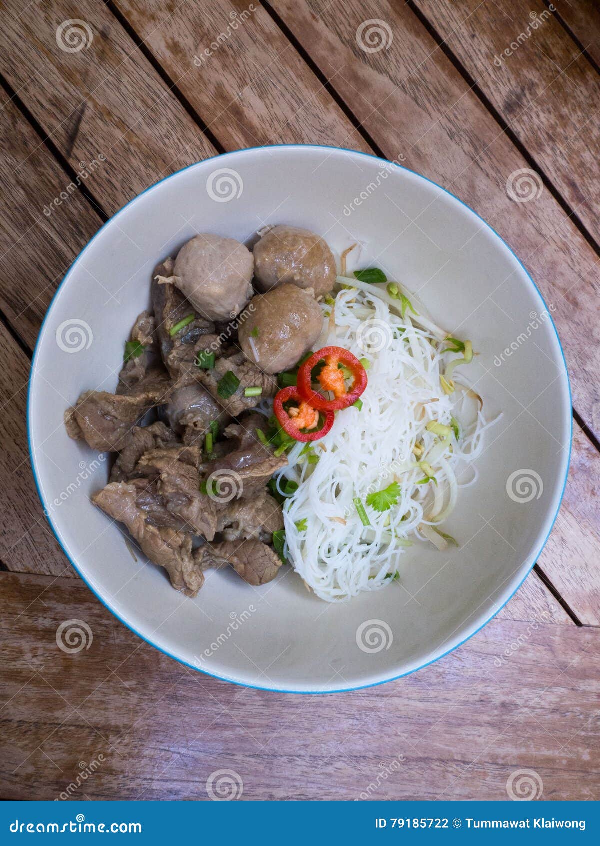 Thai Stewed Beef Noodle with Rice Vermicelli Stock Photo Image of