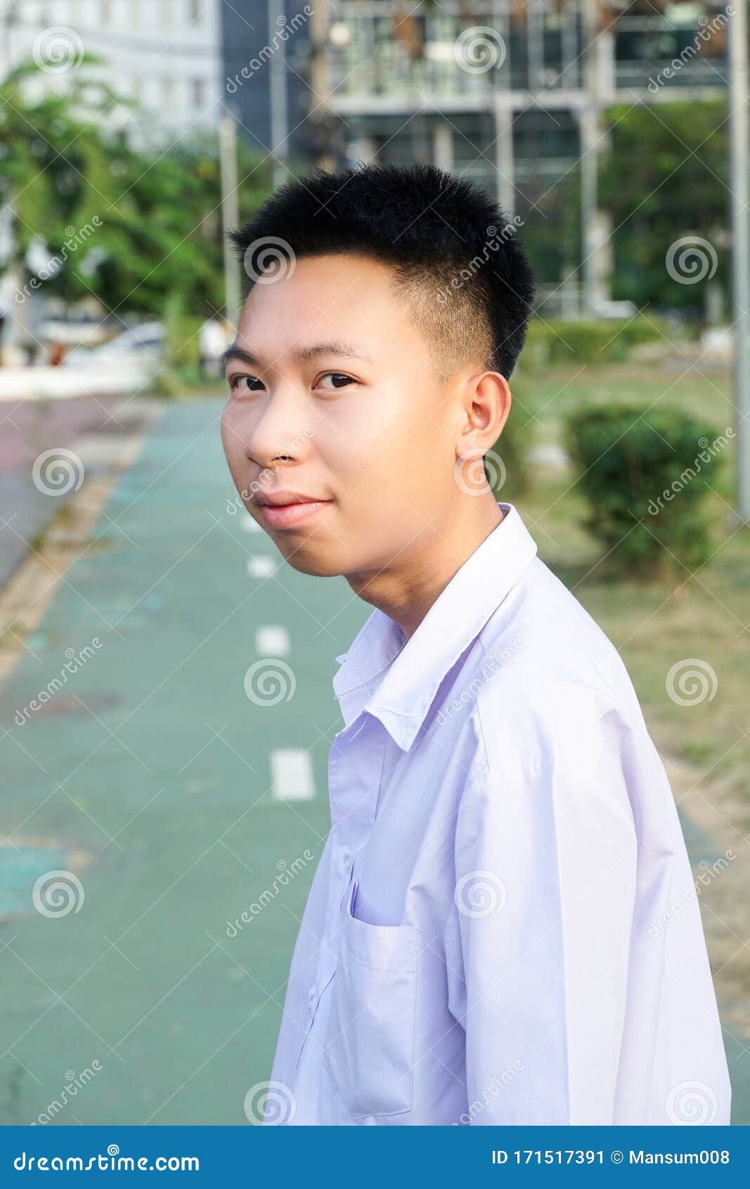 Thai student in uniform stock image. Image of adult - 171517391