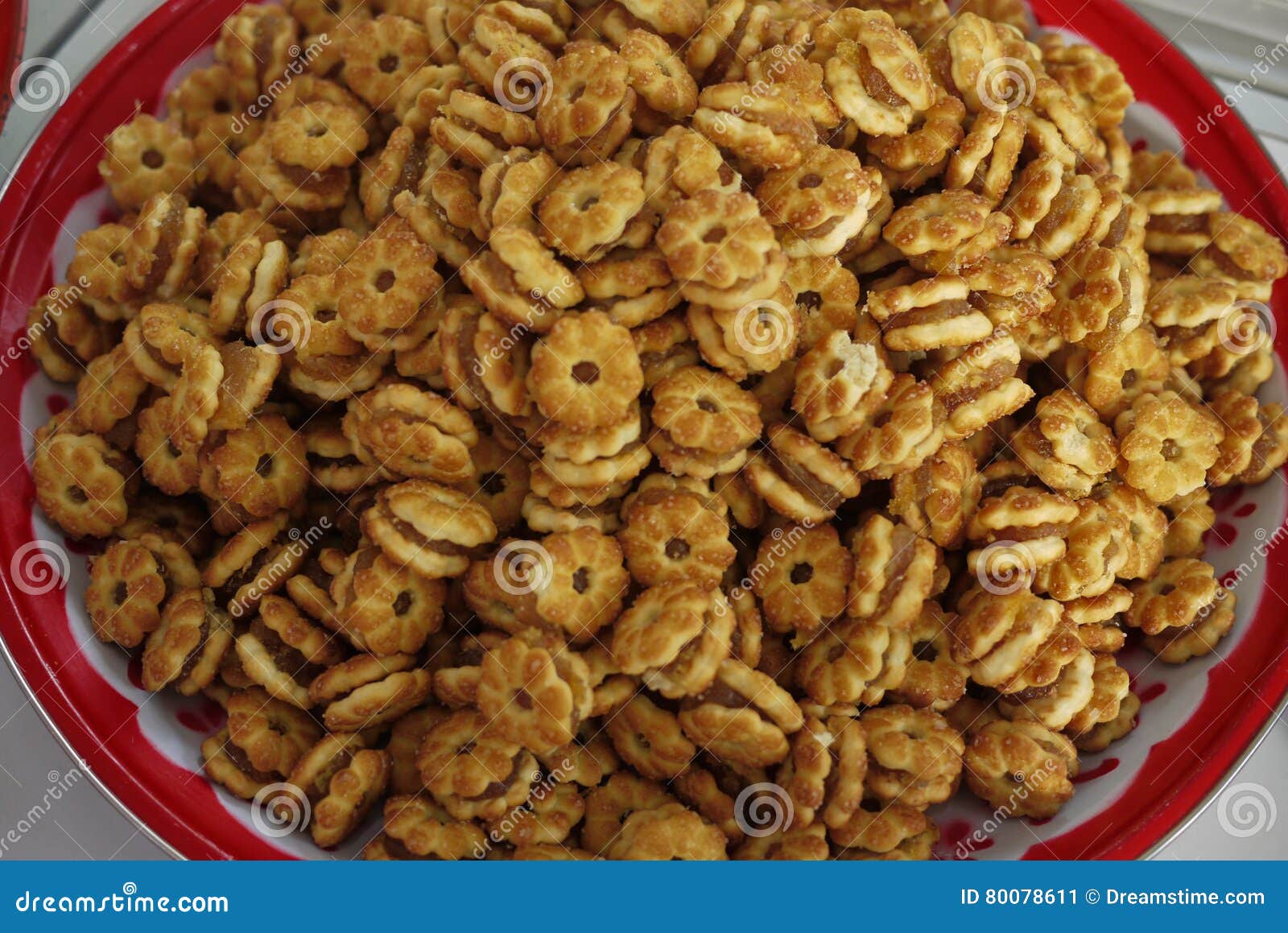 Thai Style Biscuits with Pineapple Jam Stock Image Image of pineapple