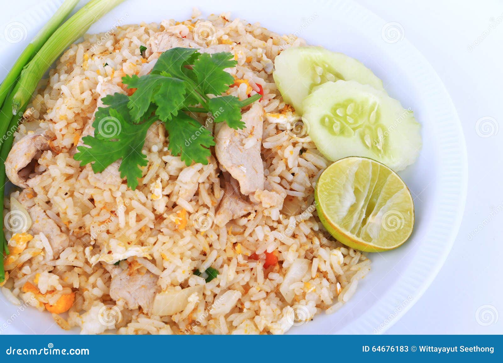 Thai Style Fried Rice with Pork in Bangkok, Thailand Stock Image