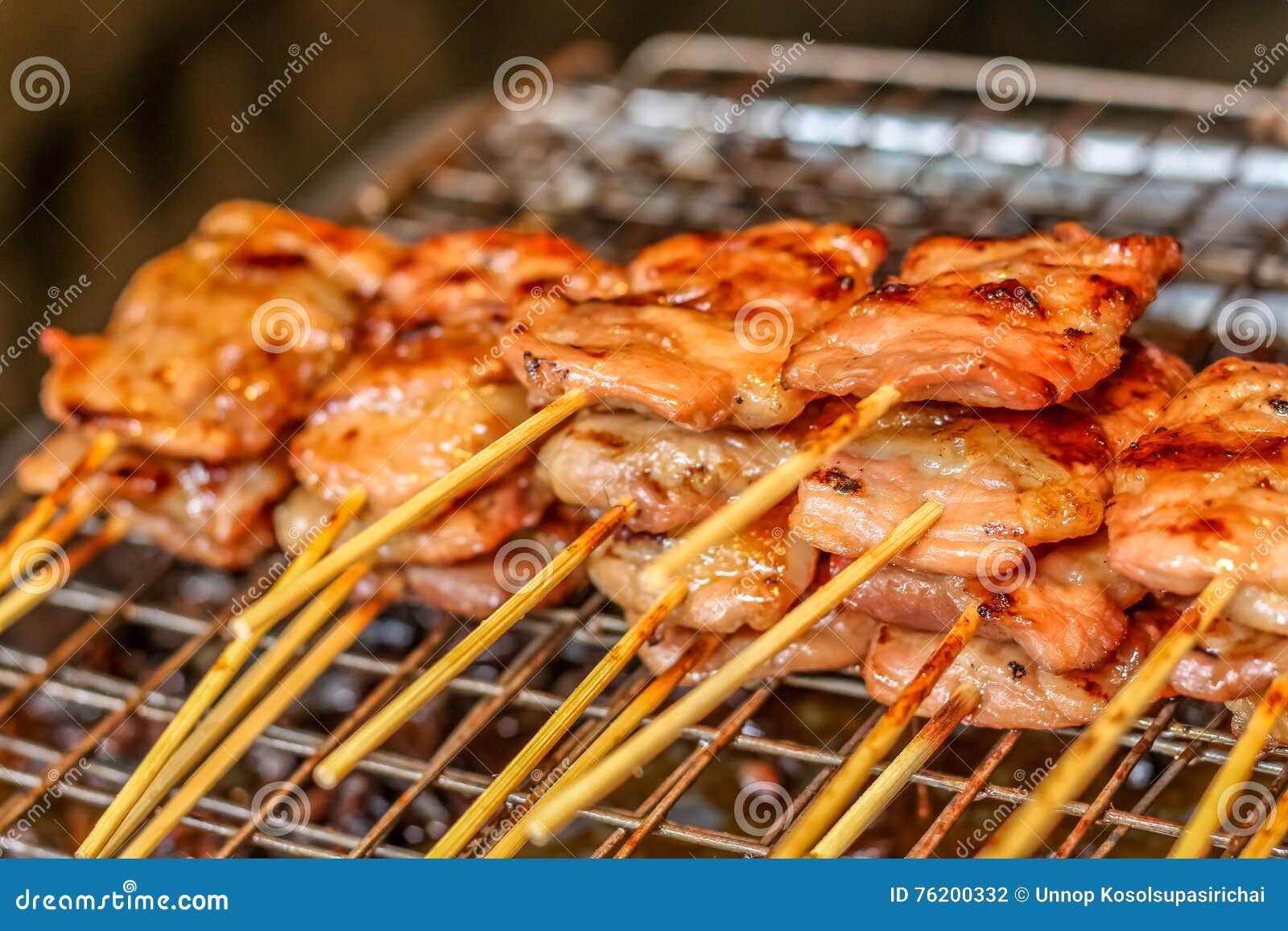 Thai Style Grilled Pork, Barbeque Pork, BBQ Pork Stock Photo Image of