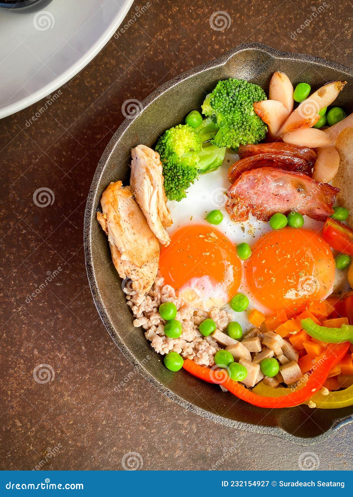 Thai Style Panfried Egg with Toppings Stock Image Image of fresh