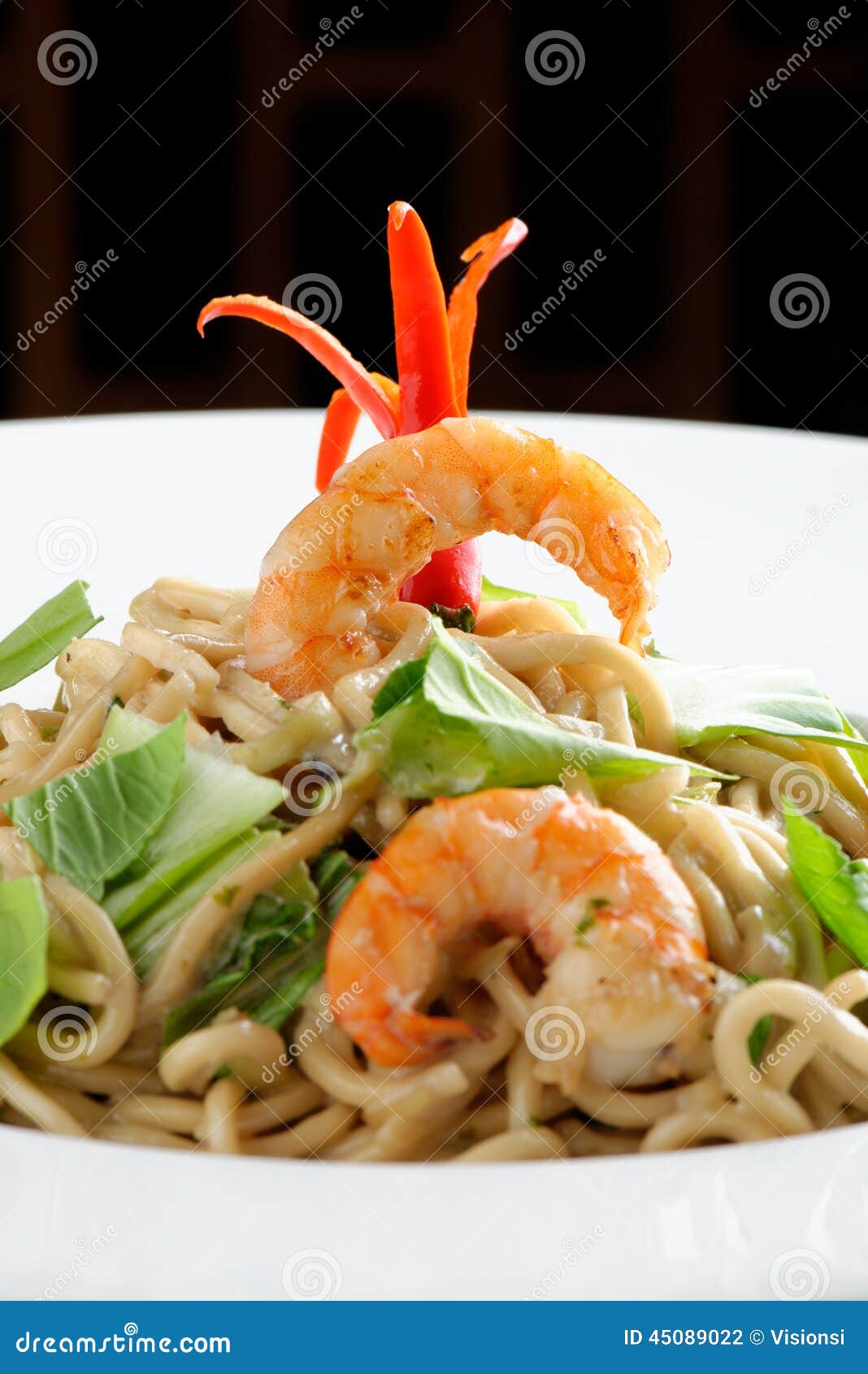 Thai Style Rice Noodles with Shrimps Stock Photo Image of macro