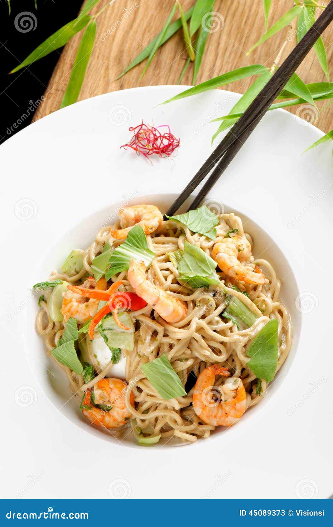 Thai Style Rice Noodles with Shrimps Stock Image Image of noodles