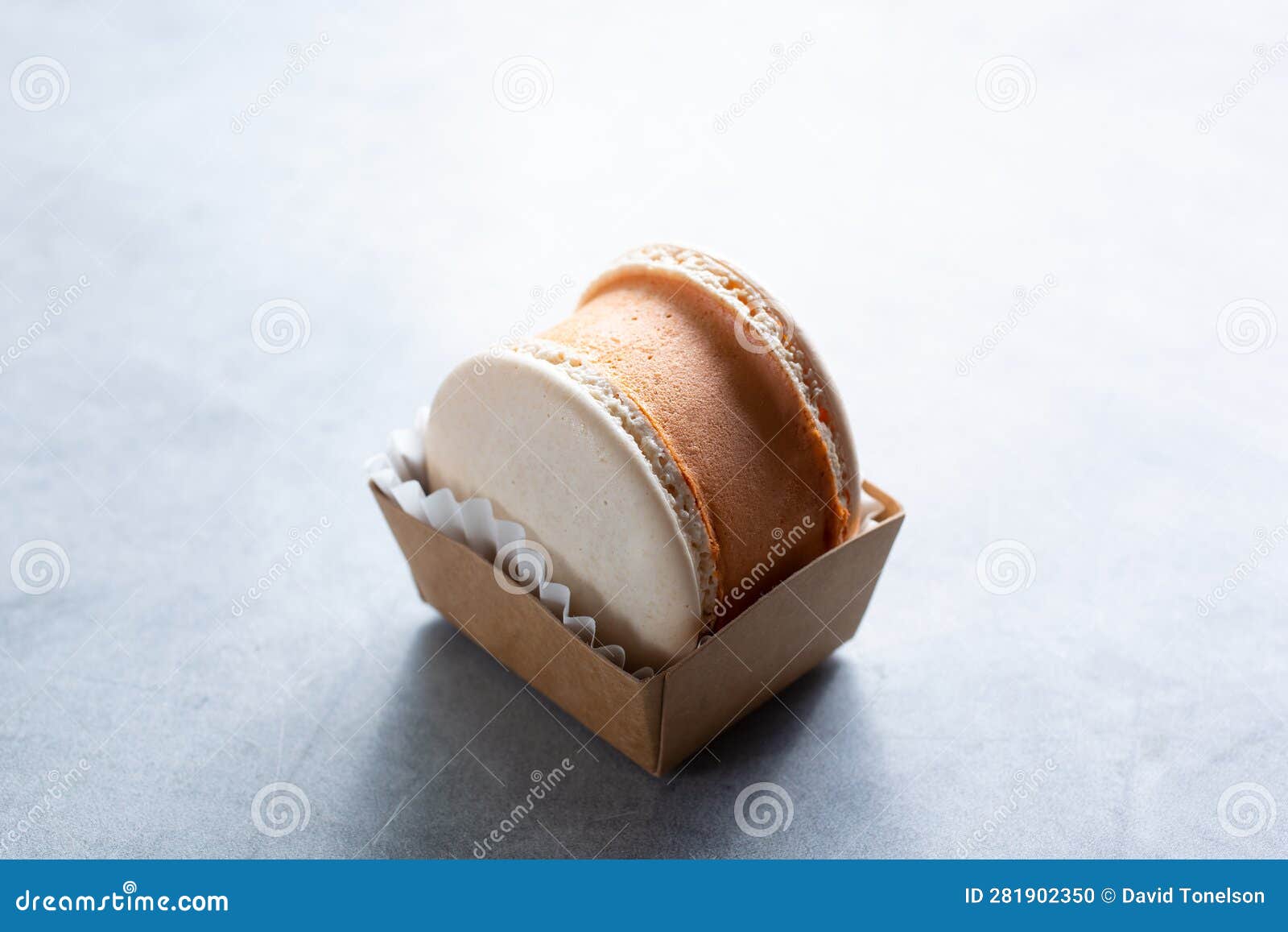 Thai Tea Macaron Ice Cream Sandwich Stock Photo Image of milk, retail